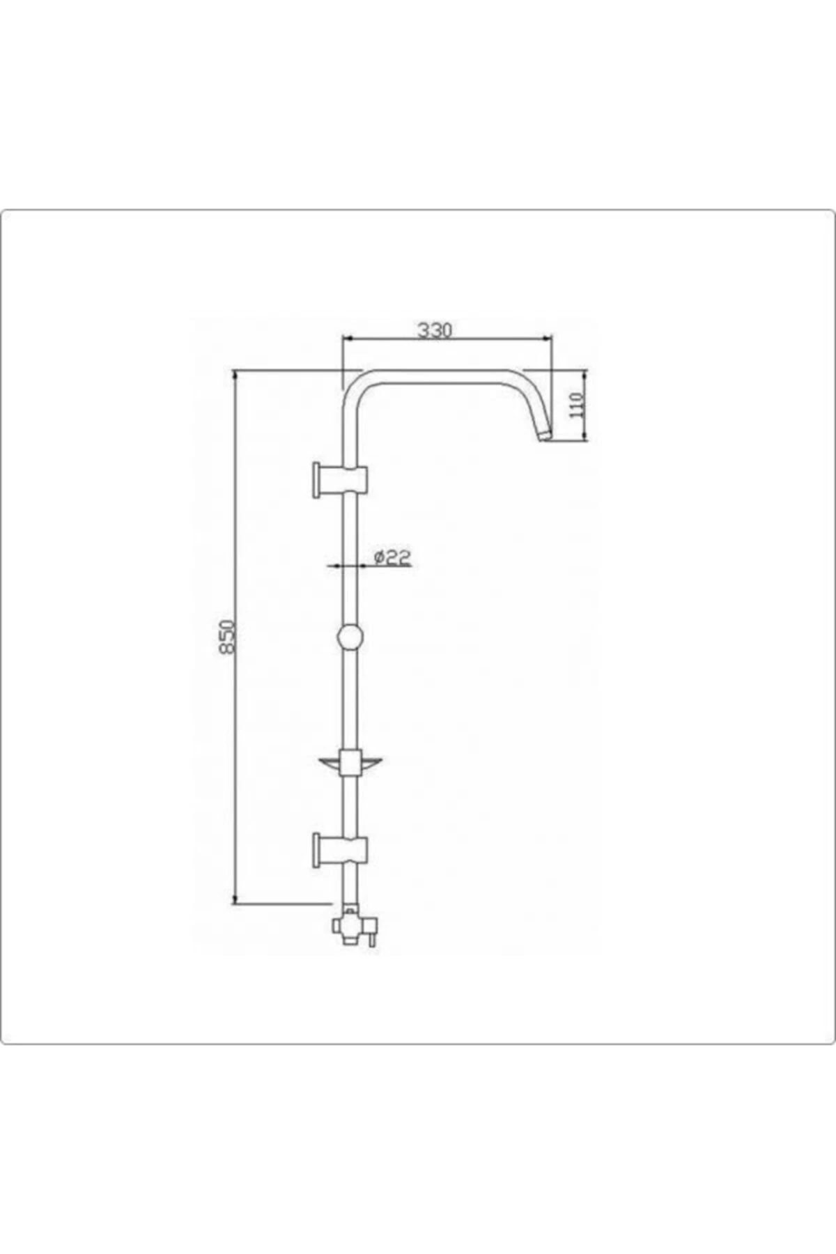 Rain Quadro Sürgülü Banyo Duş Takımı Seti Paslanmaz Boru