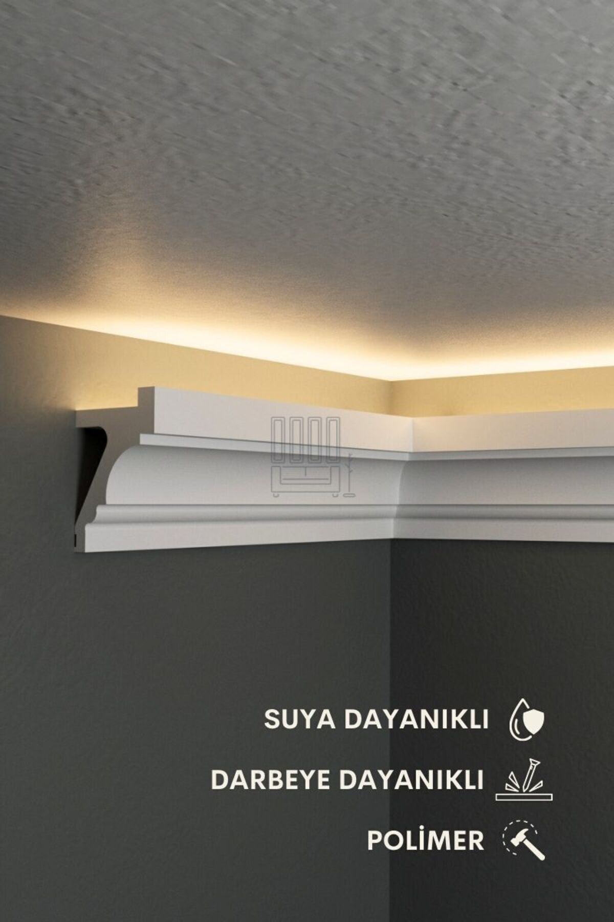 Ledli Kartonpiyer, 10lu Paket 24m Polimer Dayanıklı Boyanabilir Tavan Duvar Aydınlatma, Adeti 240cm