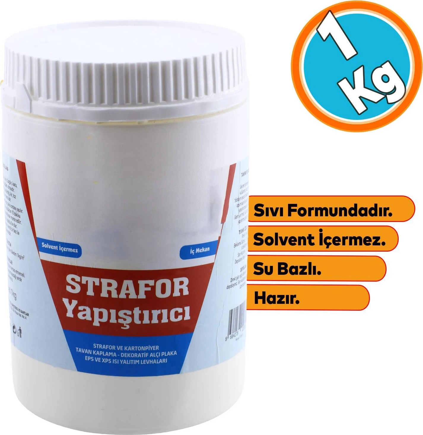 Kartonpiyer Eps Xps Yalıtım Levha Strafor Yapıştırıcısı 1 kg Sıvı Hazır Tutkal Su Bazlı Beyaz 1000 gr