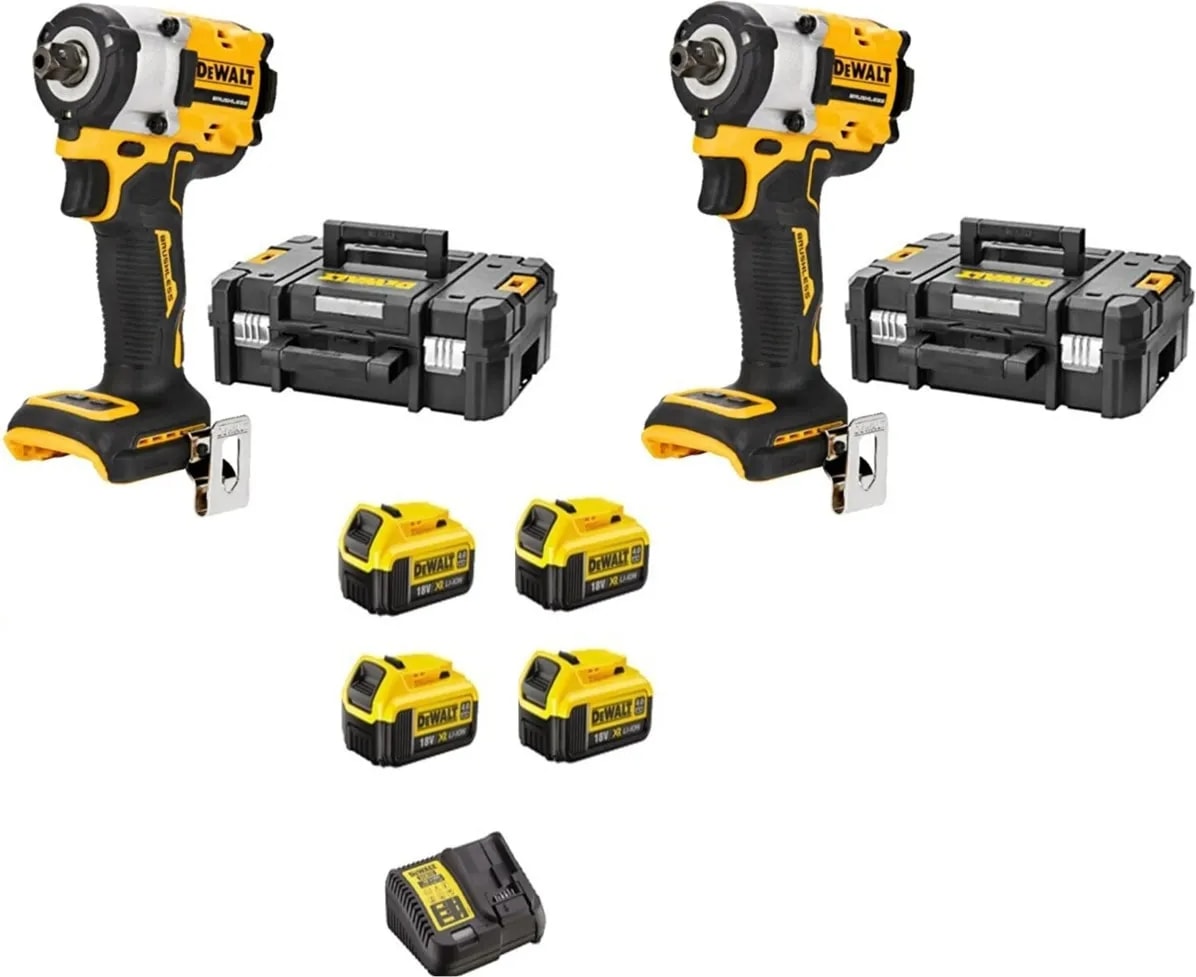 2 Adet DCF922 Somun Sıkma Makinası + 4 x 4 Ah Akü + 1x Dolum Cihazı