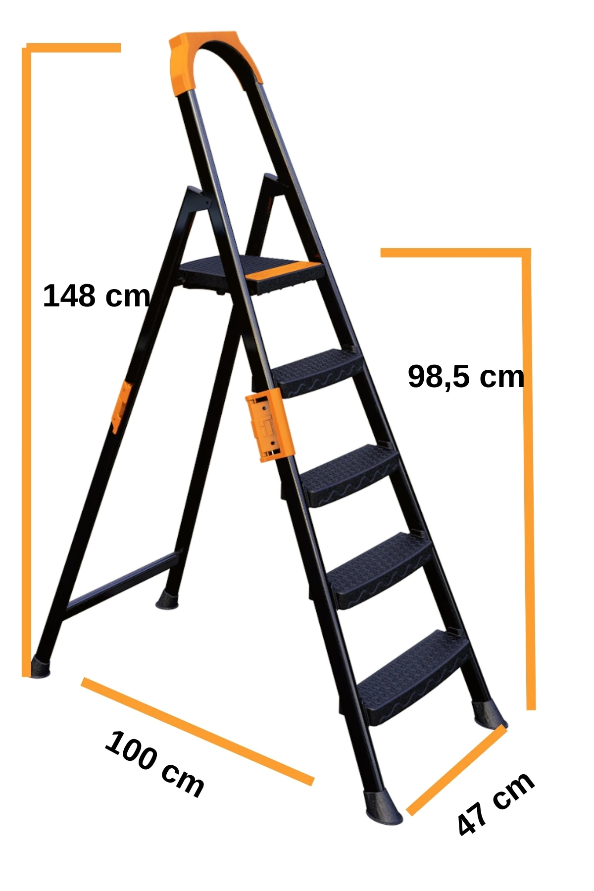 Anka Plus 4+1 Basamaklı Metal Merdiven