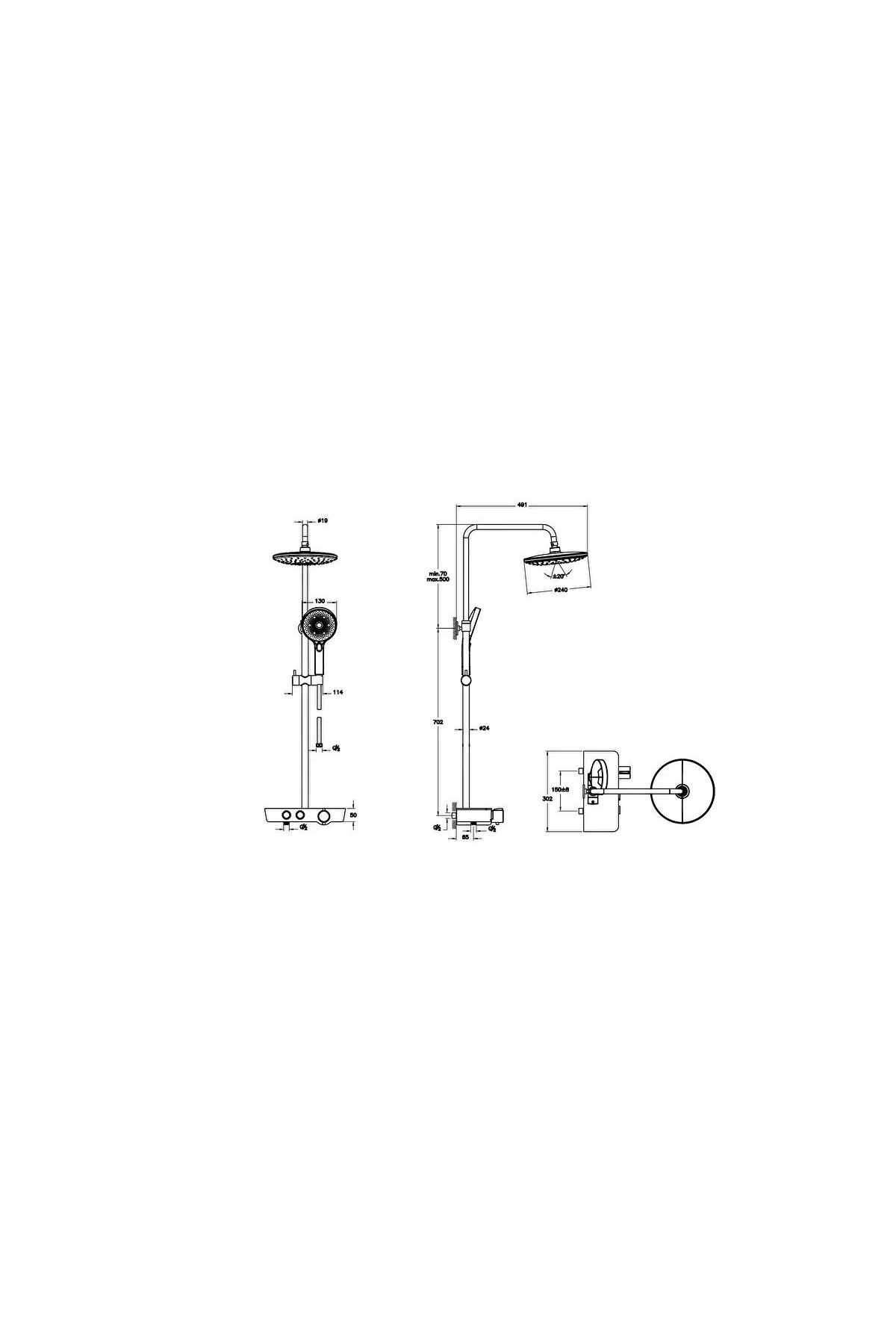 Vitra Aquacontrol Charm 240 2F Duş Sistemi