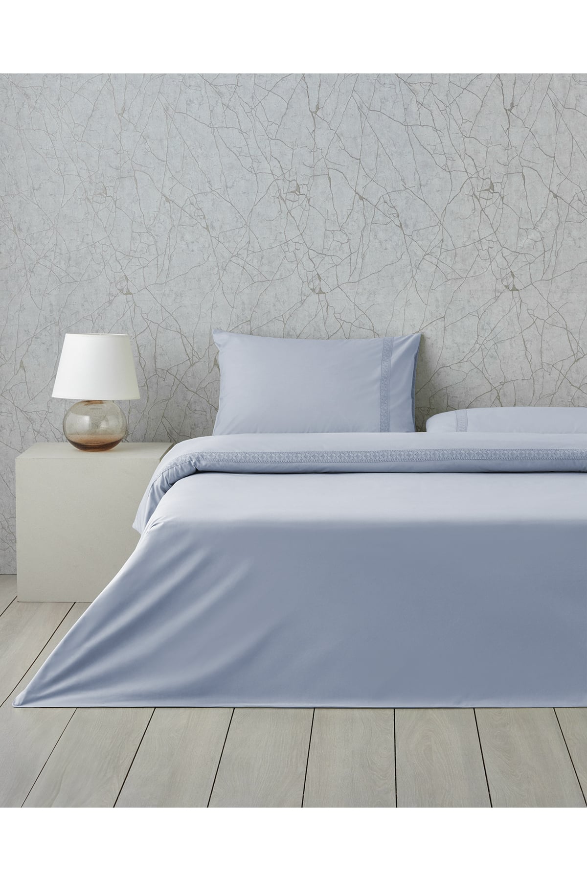 Lace Elegance Kopanakili Perkal Tek Kişilik Nevresim Takımı 160x220 cm Lila