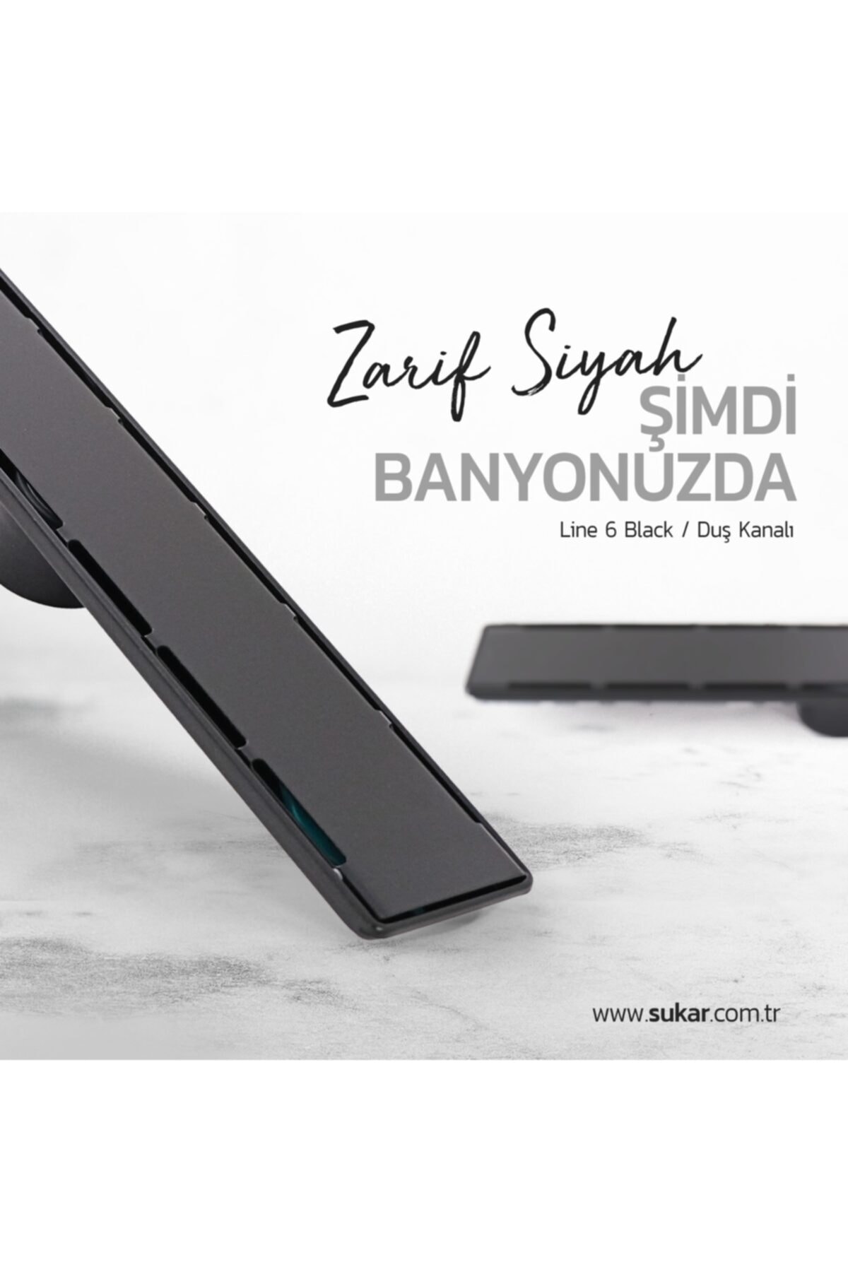 Lıne/6 60 Cm Siyah Plain Izgara, Lineer Duş Kanalı