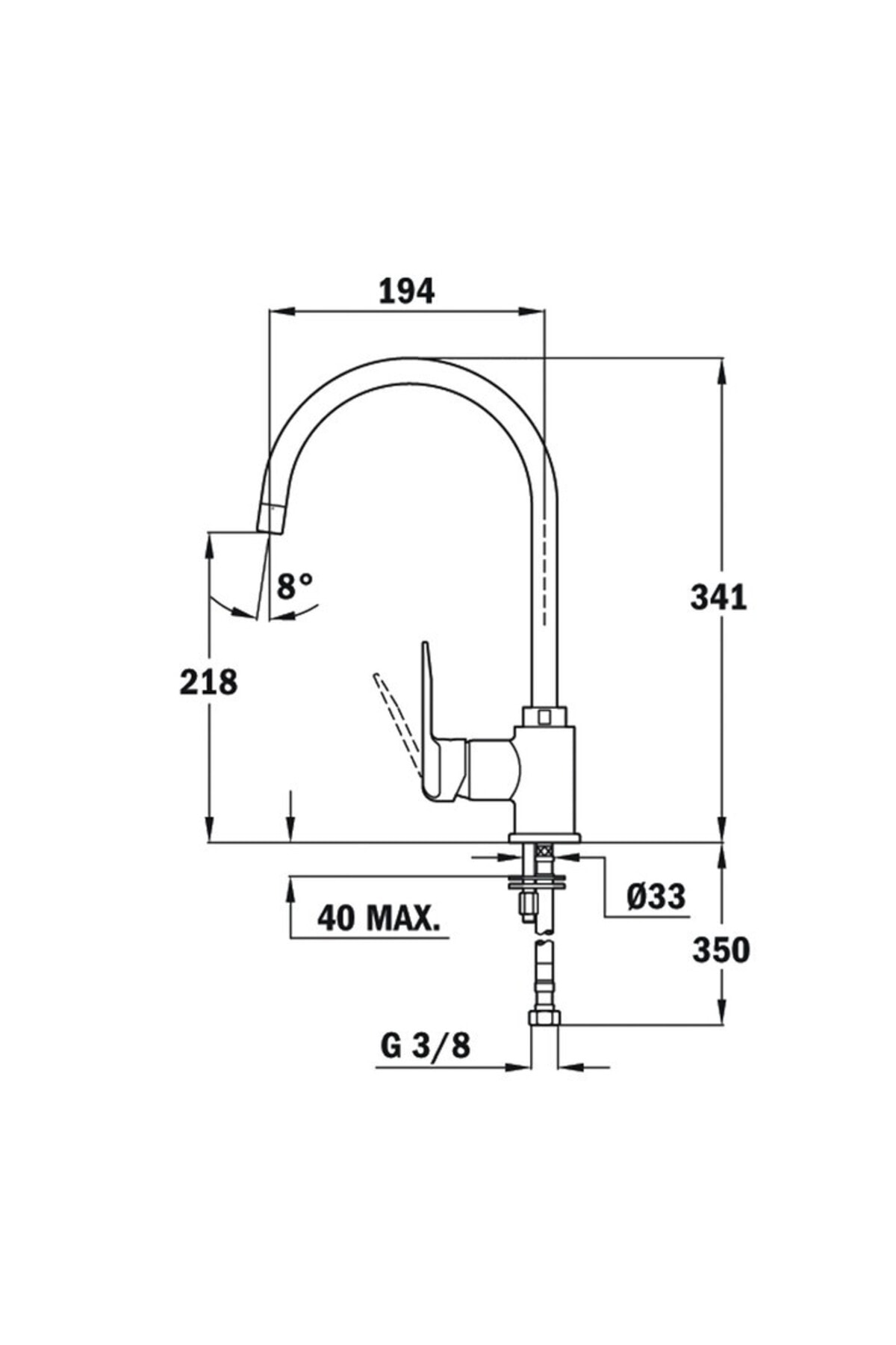 Sp 995 Topasbej Yüksek Başlıklı Mutfak Eviye Bataryası