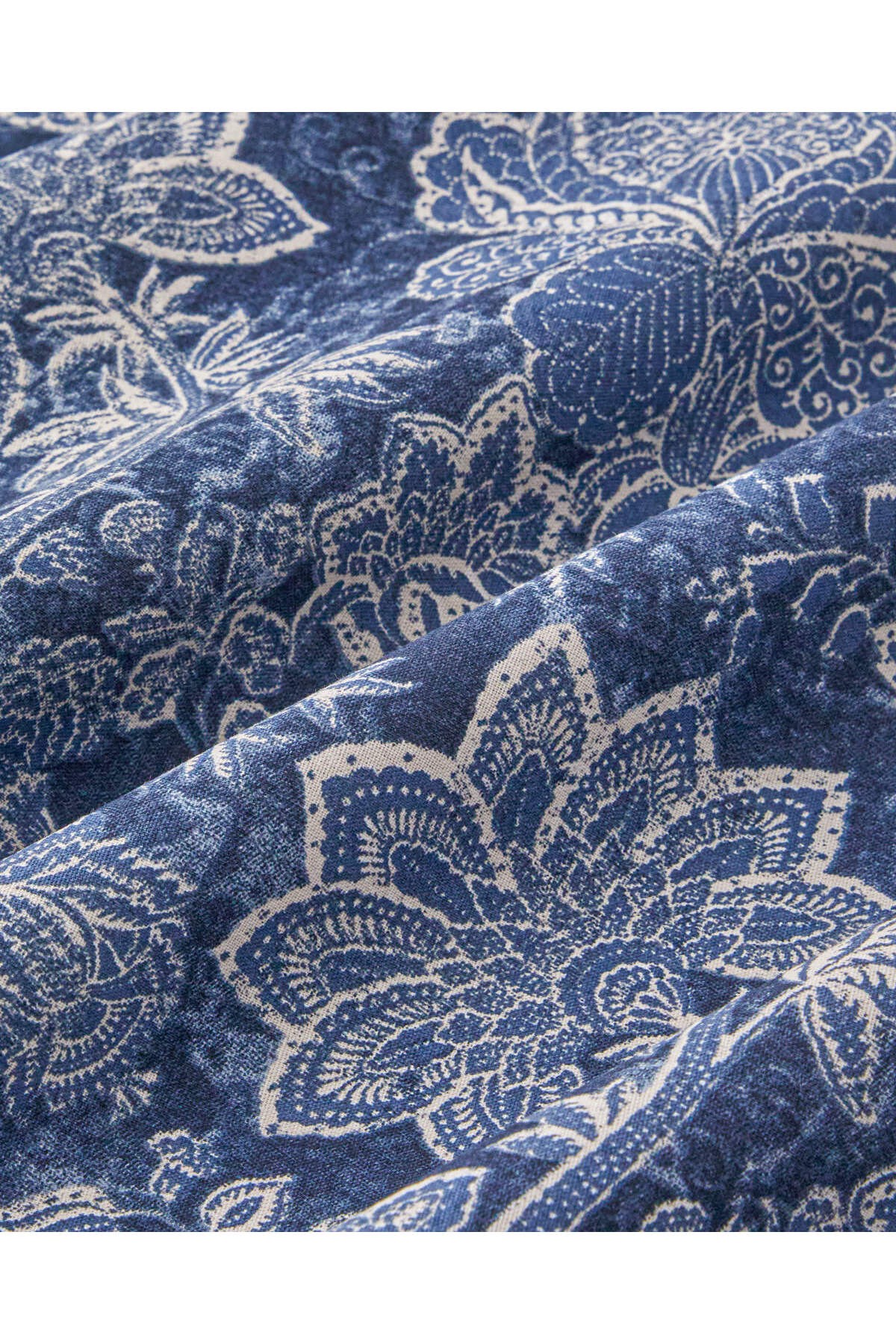 Boho Bloom Pamuk Çift Kişilik Nevresim Takımı 200x220 cm Lacivert