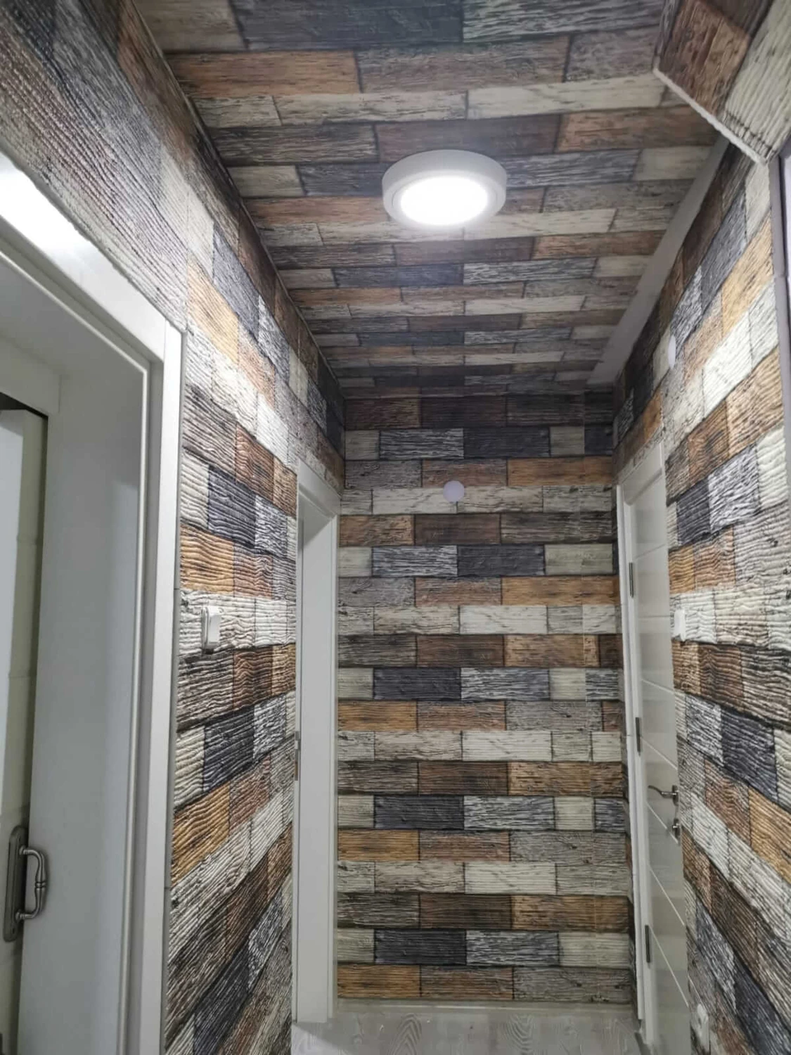 5 Adet (2,5m2) Ahşap Desenli 3 Boyutlu Renkli Strafor Köpük Duvar Kaplama Paneli (WD-702)