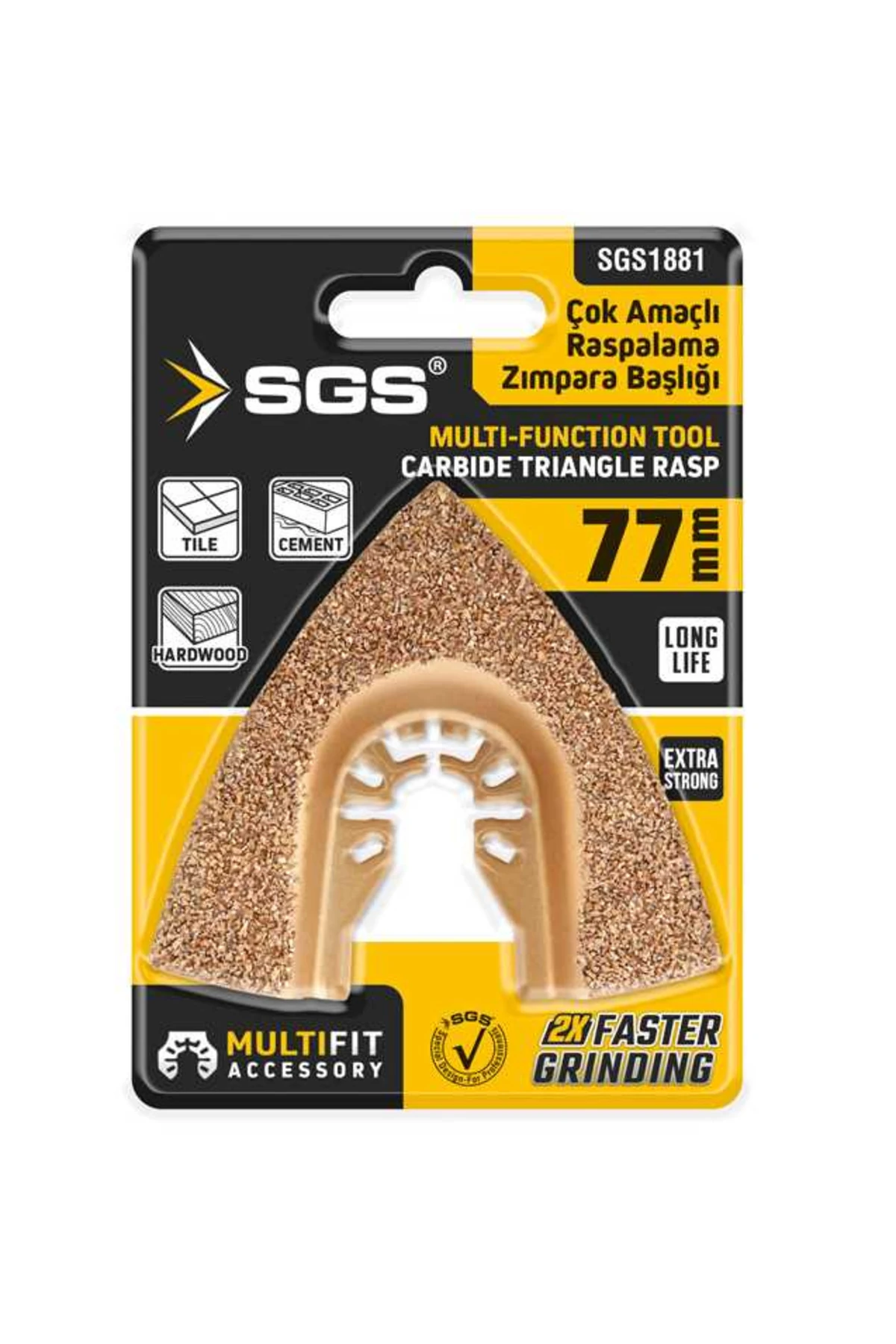 SGS1882 - Multi Tools Çok Amaçlı Raspalama Derz Arası Temizleme Aparatı Karbür Uç 65mm