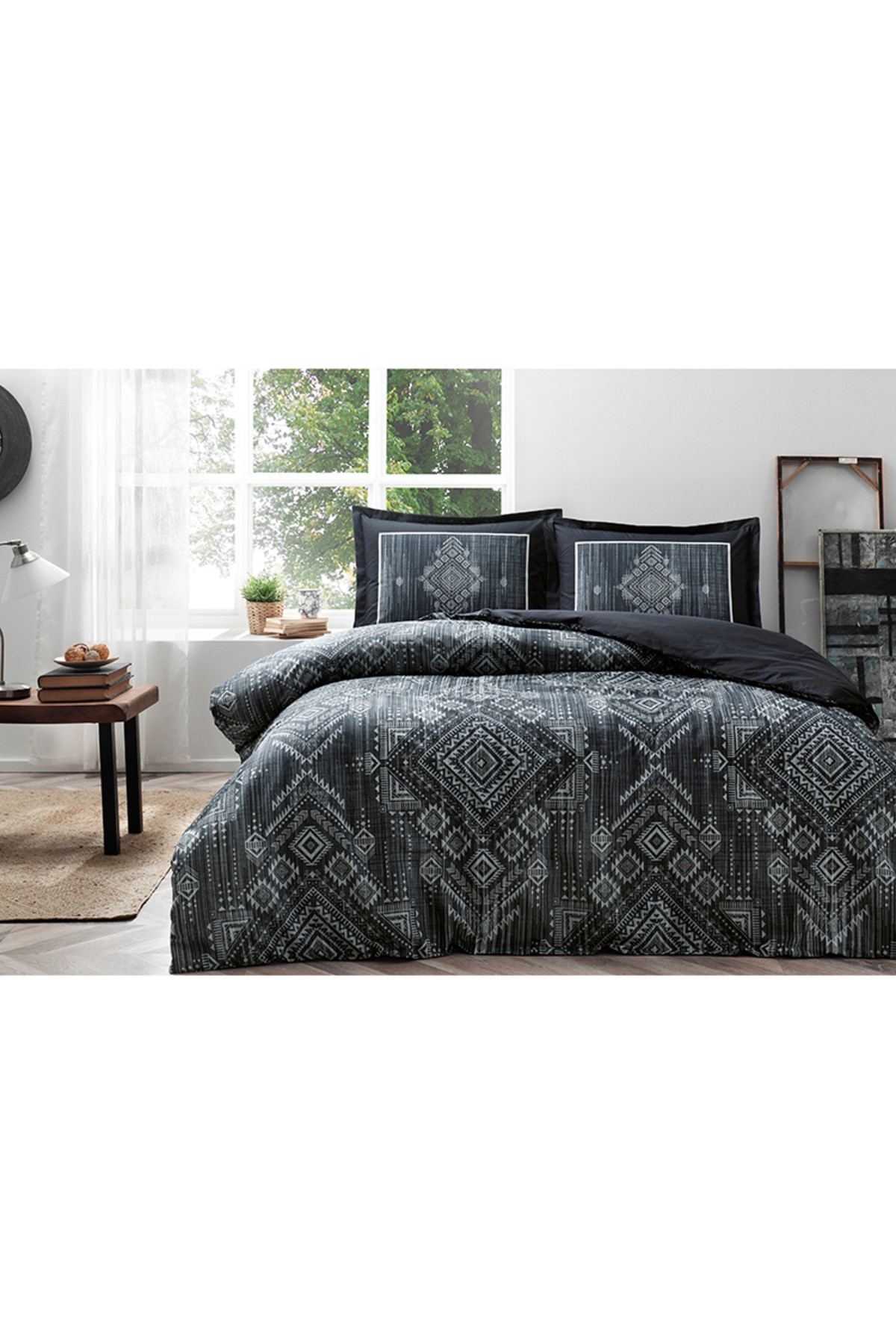 Boucle Çift Kişilik Lastikli Fitted Çarşaf Nevresim Takımı