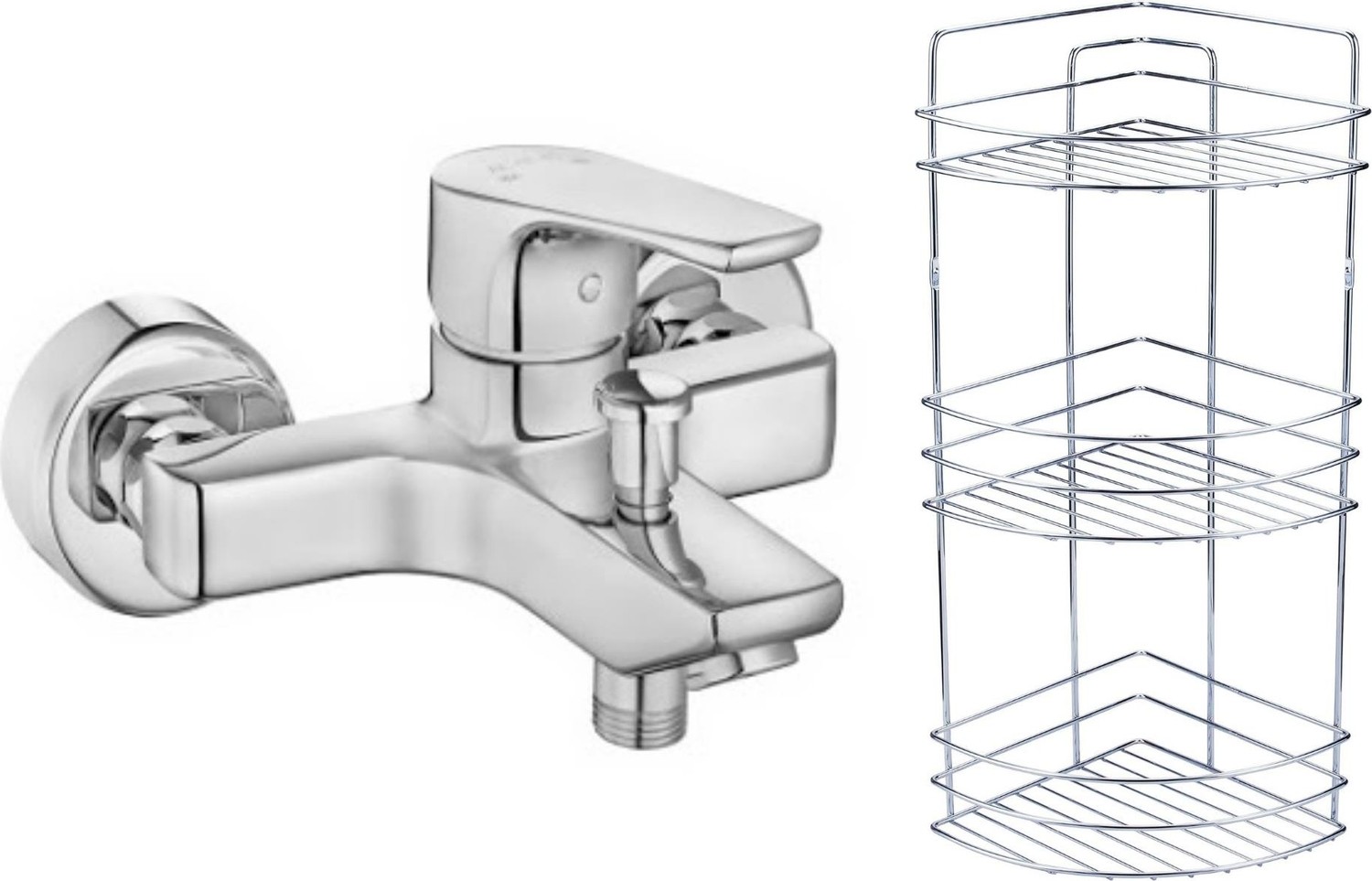 Eca Niobe Banyo Bataryası 482+Metal Süngerlik 3'Li Köşe Raf 2'Li Set