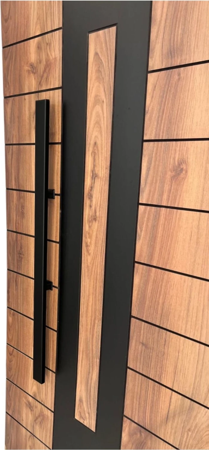 Siyah Dikdörtgen Çelik Kapı Kolu, 90CM, Dayanıklı ve Şık Tasarım