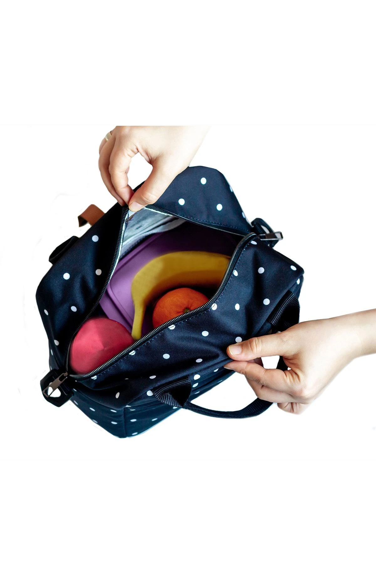 Zikzak Desenll Termal Isı Izolasyonlu Yemek Taşıma Beslenme Çantası