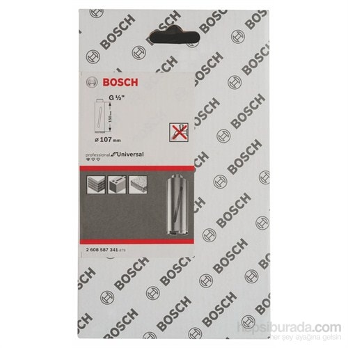 - Elmas Kuru Karot Ucu G 1/2" - 107 Mm, 150 Mm, 6 Segmente, 7 Mm