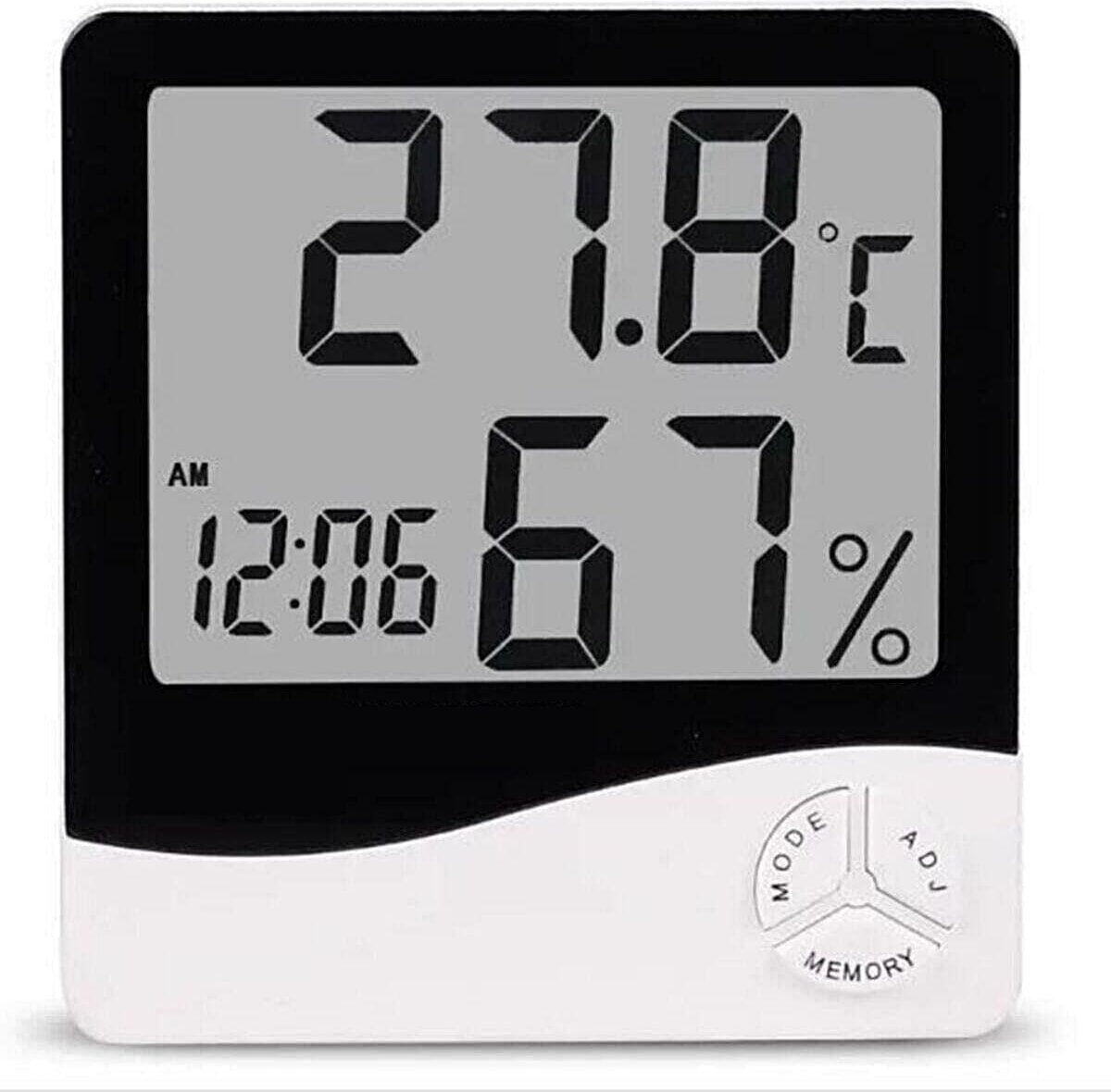 Dijital Oda Termometresi Sıcaklık ve Nem Ölçer Masa Saati Alarm