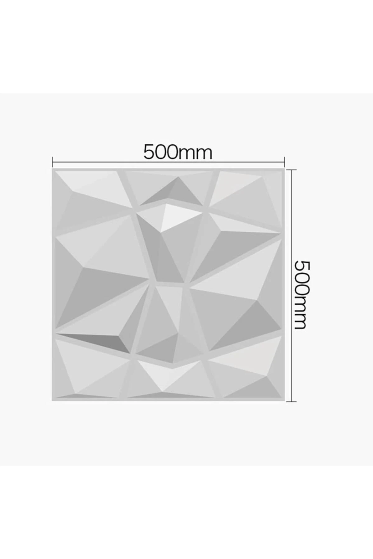 Beyaz 3D Abs Geometrik Desenli PVC Dayanıklı Duvar Paneli 50cmx50cm 1 Adet Silinebilir Tavan Otel