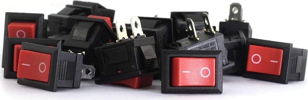 Aç Kapa Tek Konumlu Kırmızı Mini Anahtar On Of Switch Pano Tipi Güç Anahtarı 5'li Paket