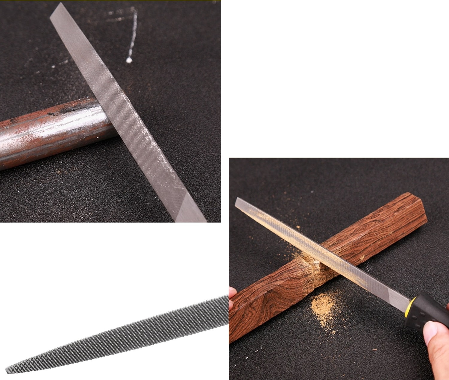 3 Gen 32 cm Eğe Metal Ahşap Eğe Plastik Saplı Yüksek Kalite Üçgen