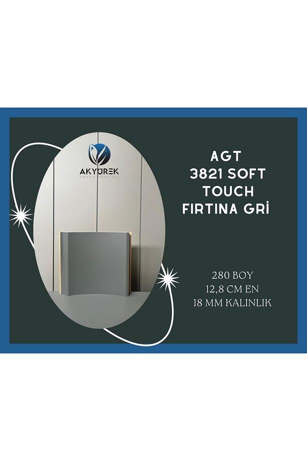 Akyürek Lb 3821 Model Soft Touch Fırtına Gri Renk Dekor Profil Duvar Kaplama Panel Lambri