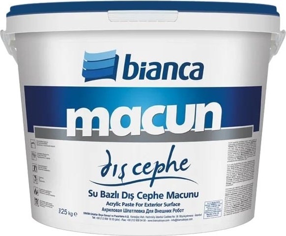 BİANCA  Dış Cephe Macunu 25 kg Beyaz