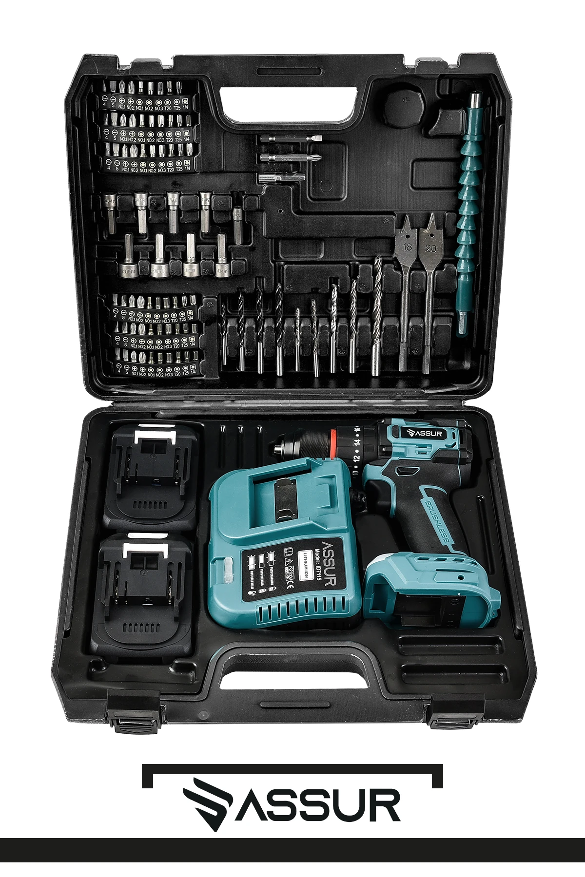 21v Çift Akü Darbeli Şarjlı Matkap Çelik Mandren Kömürsüz Motor Akülü Vidalama