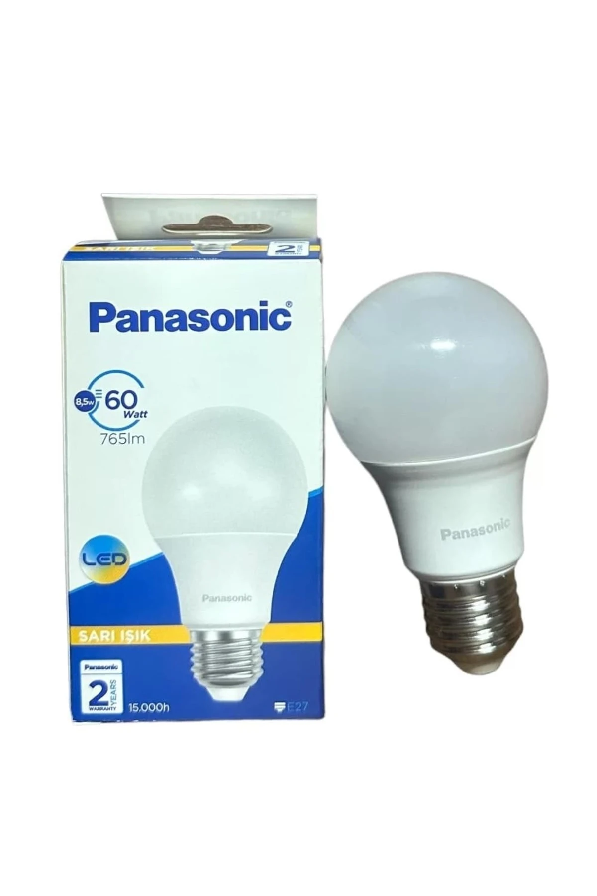 8.5 W 60 W 2700K LED Ampul E-27 Duy Sarı Işık 5 Adet