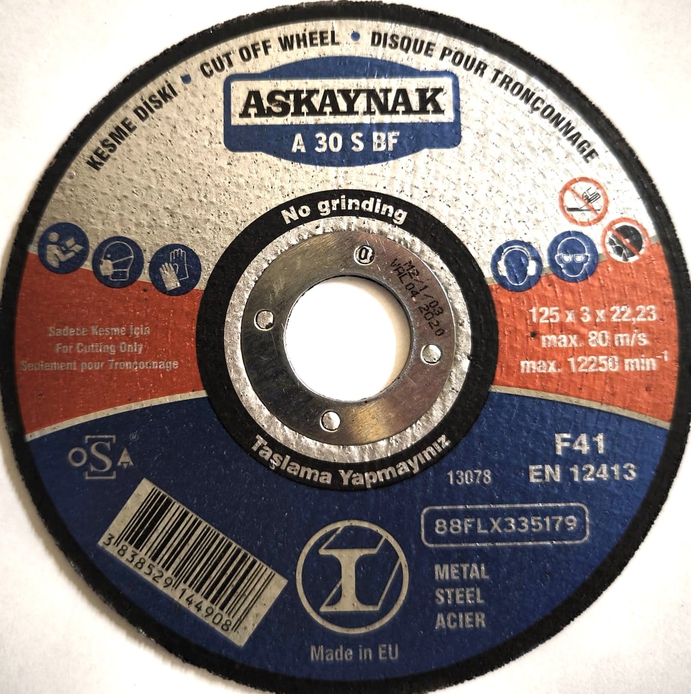 125X3 Metal Kesme Taşı 10 Adet