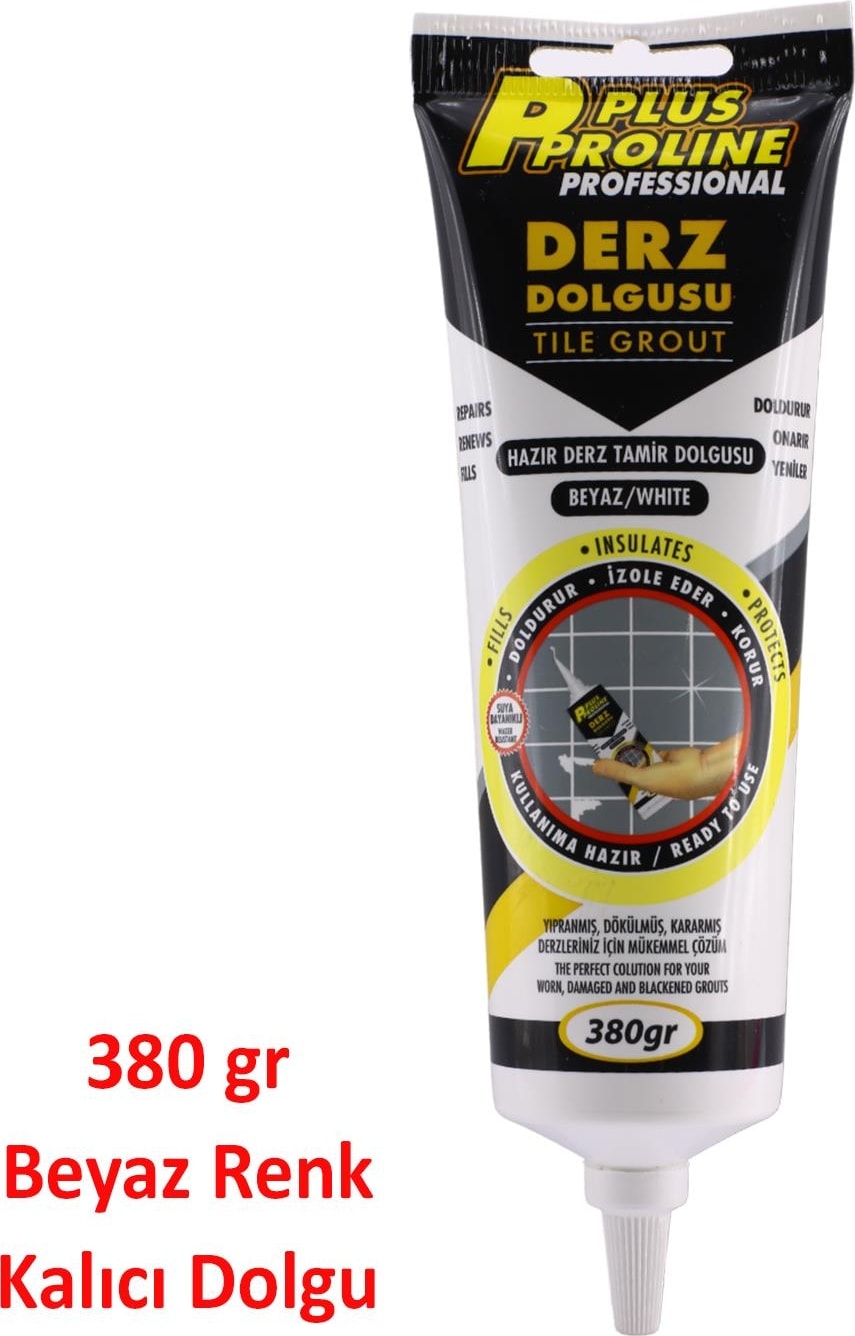 Derz Dolgu Fayans Seramik Mermer Yer Duvar Için Tamir Wc Banyo Tadilat Beyaz 380 gr 2 Adet