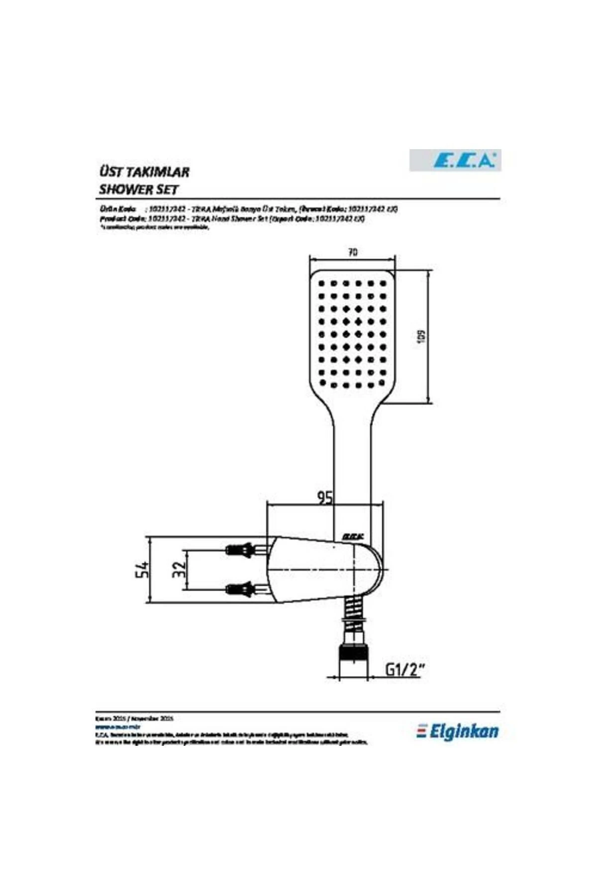 Tiera Mafsallı Duş Seti Banyo Üst Takım 102117342