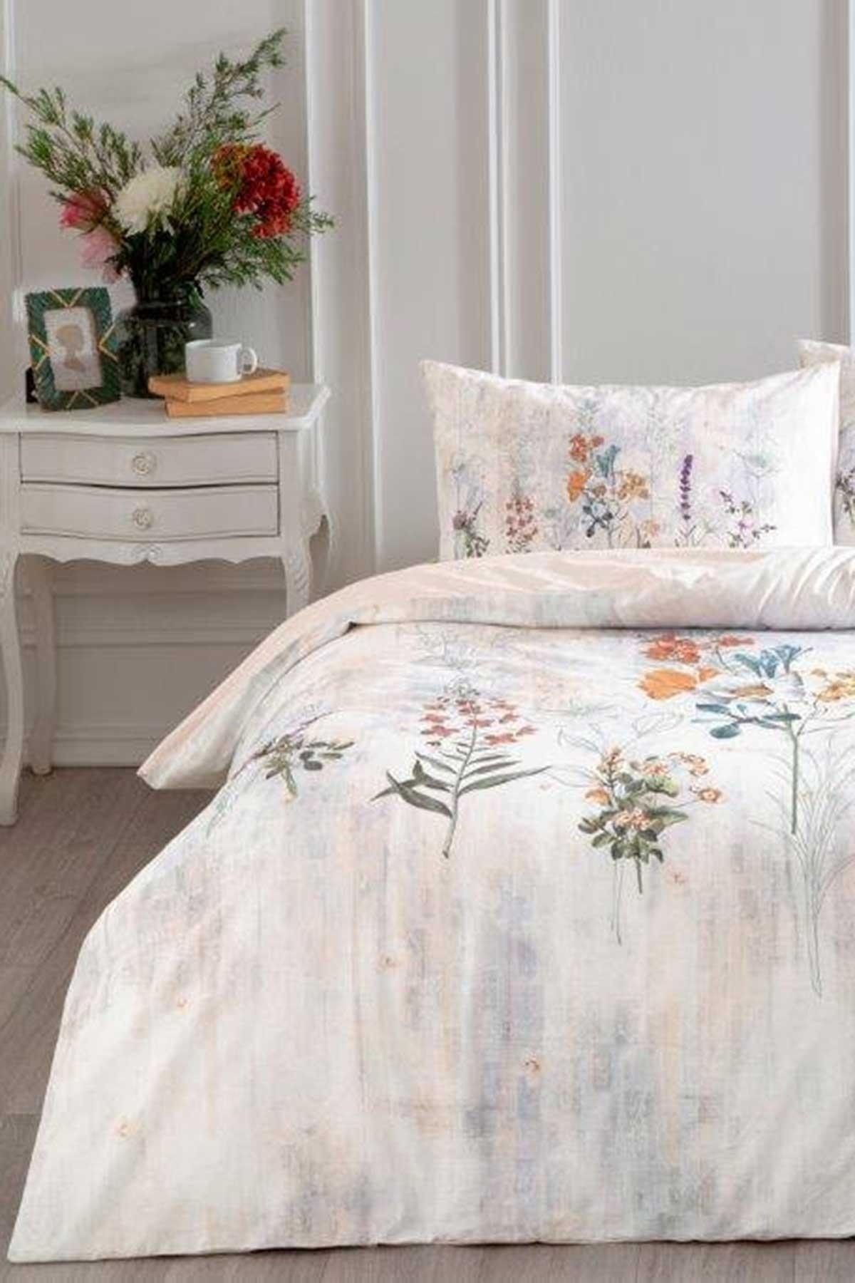 Floraison Çift Kişilik Nevresim Takımı - Somon
