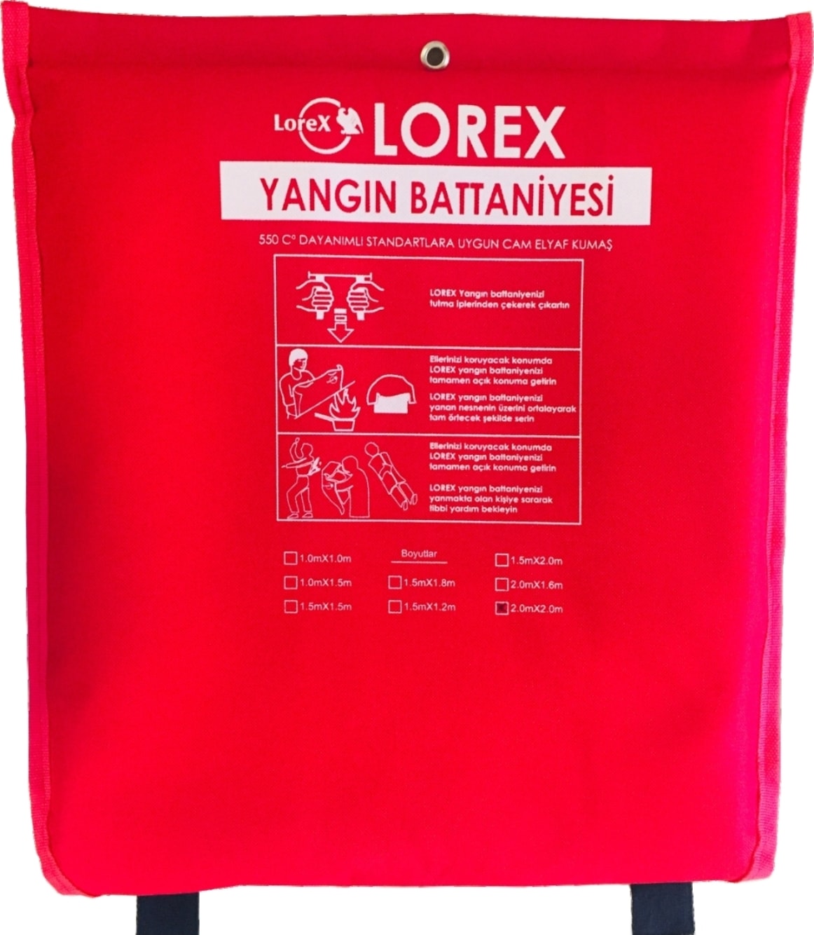 LR-FB2020C 200cm x 200cm Çantalı Yangın Battaniyesi