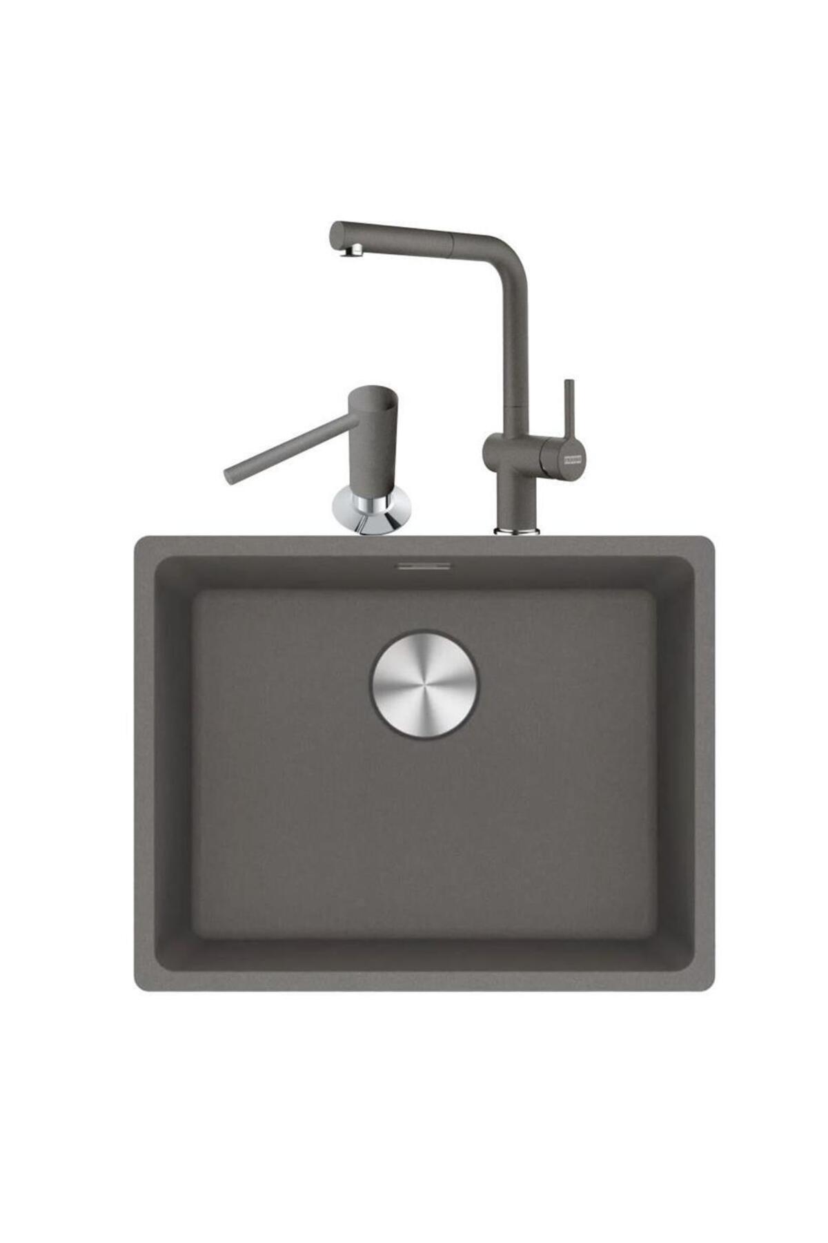 Maris Mrg 210/110-52 Stone Grey Granit Eviye Actıve Plus Doccia 2.0 Armatür Sıvı Sabunluk Üçl