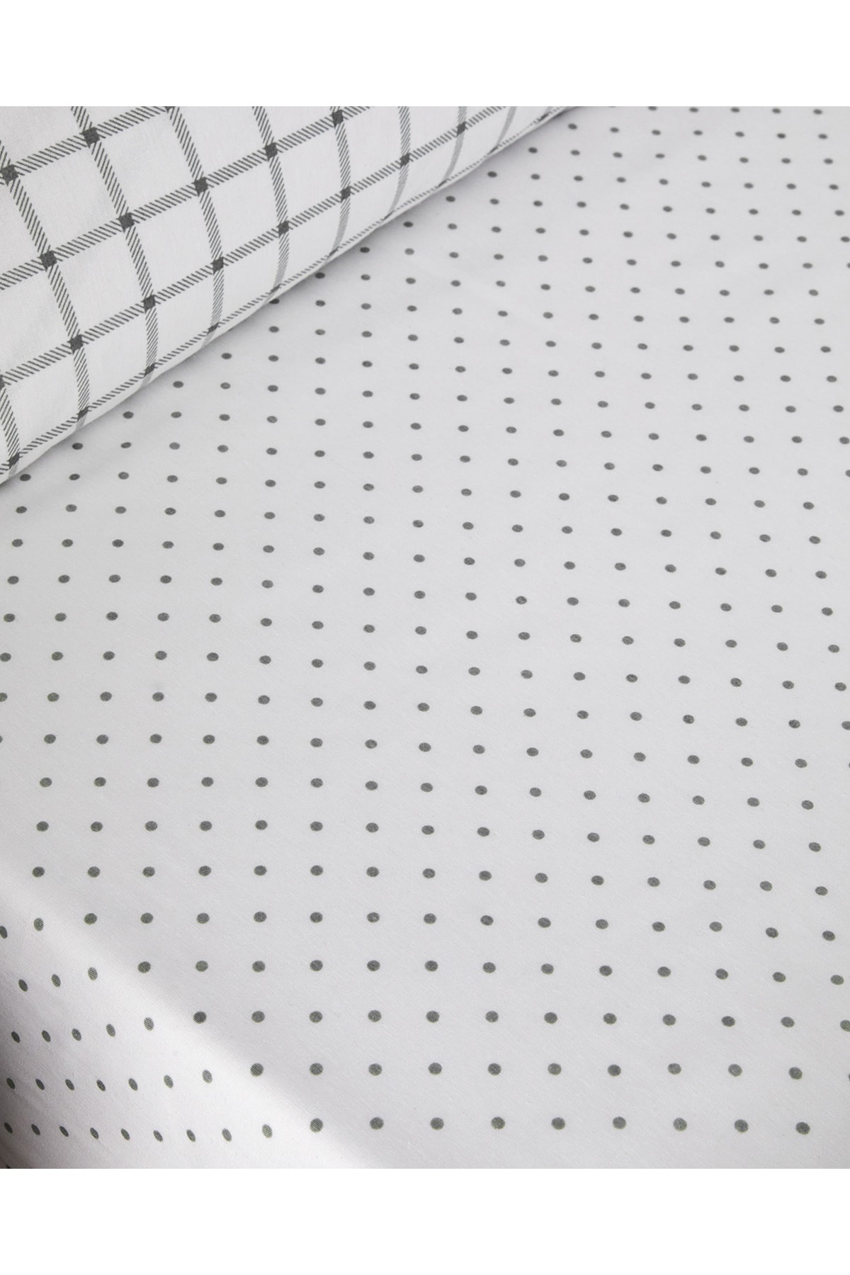Simple Checks Kolay Ütülenir Tek Kişilik Nevresim Takımı 160x220 cm Gri