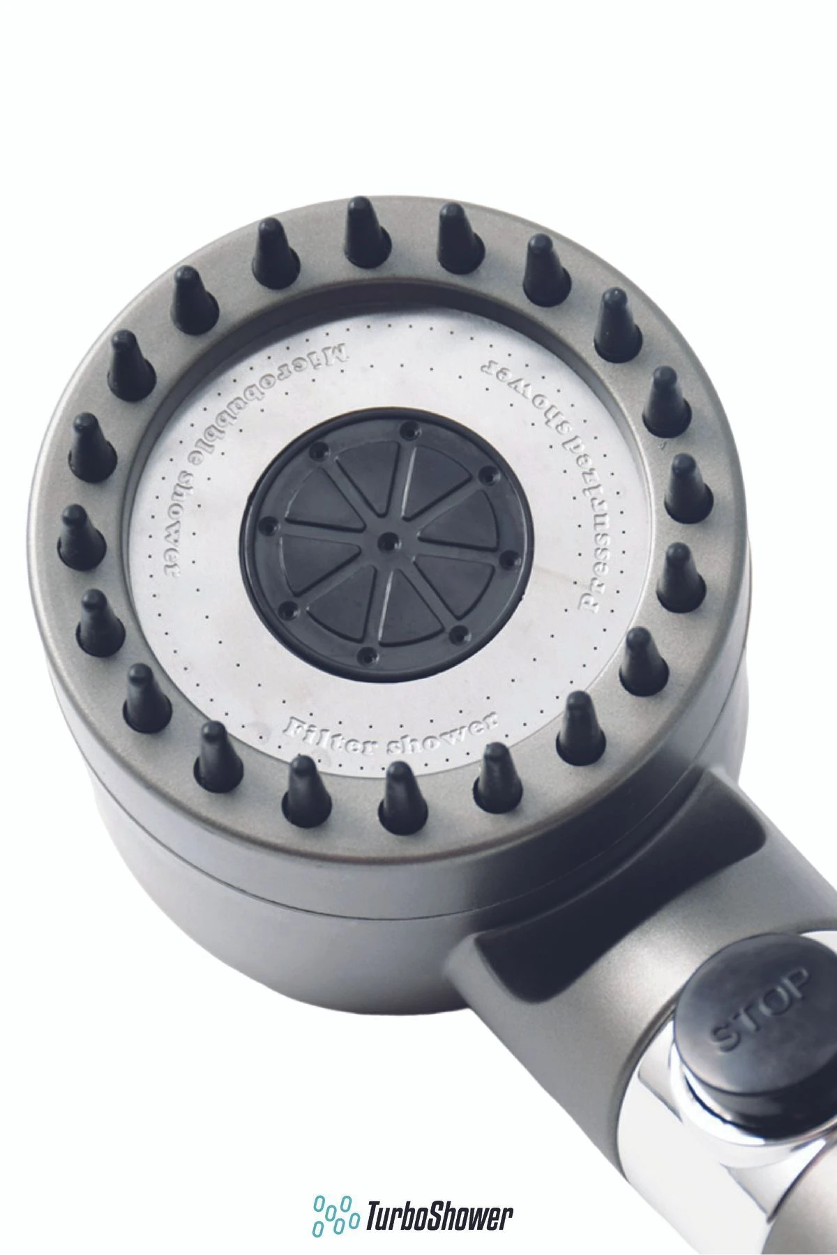 Ayarlanabilir Çok Fonksiyonlu Filtreli Masajlı Duş Başlığı, Krom, Gri