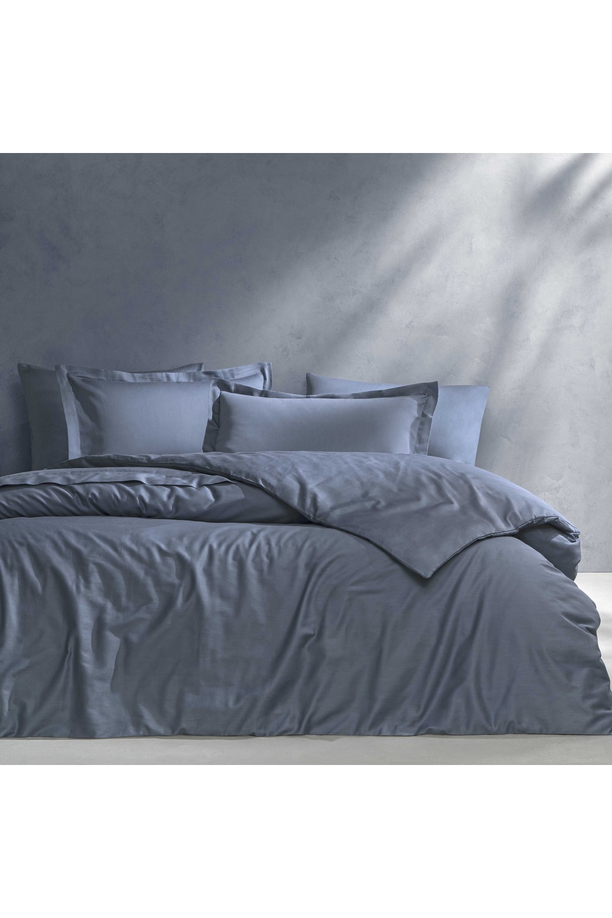 Mix&Match Pamuk Saten King Size Nevresim Kılıfı indigo