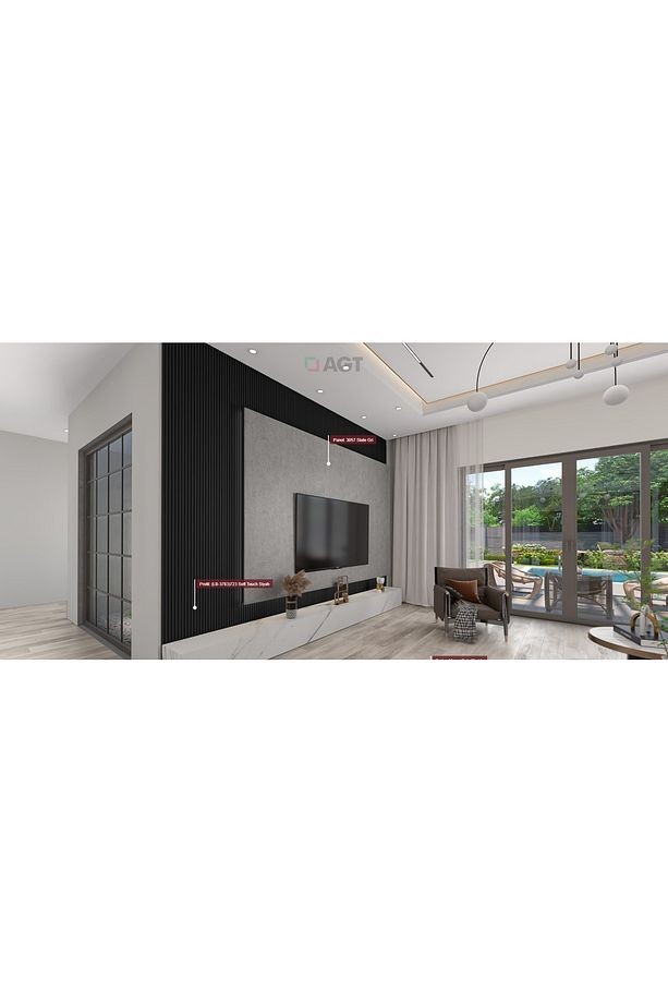 LB-3783 SOFT TOUCH SİYAH DUVAR DEKORASYON PROFİLİ 12X158X280 MM