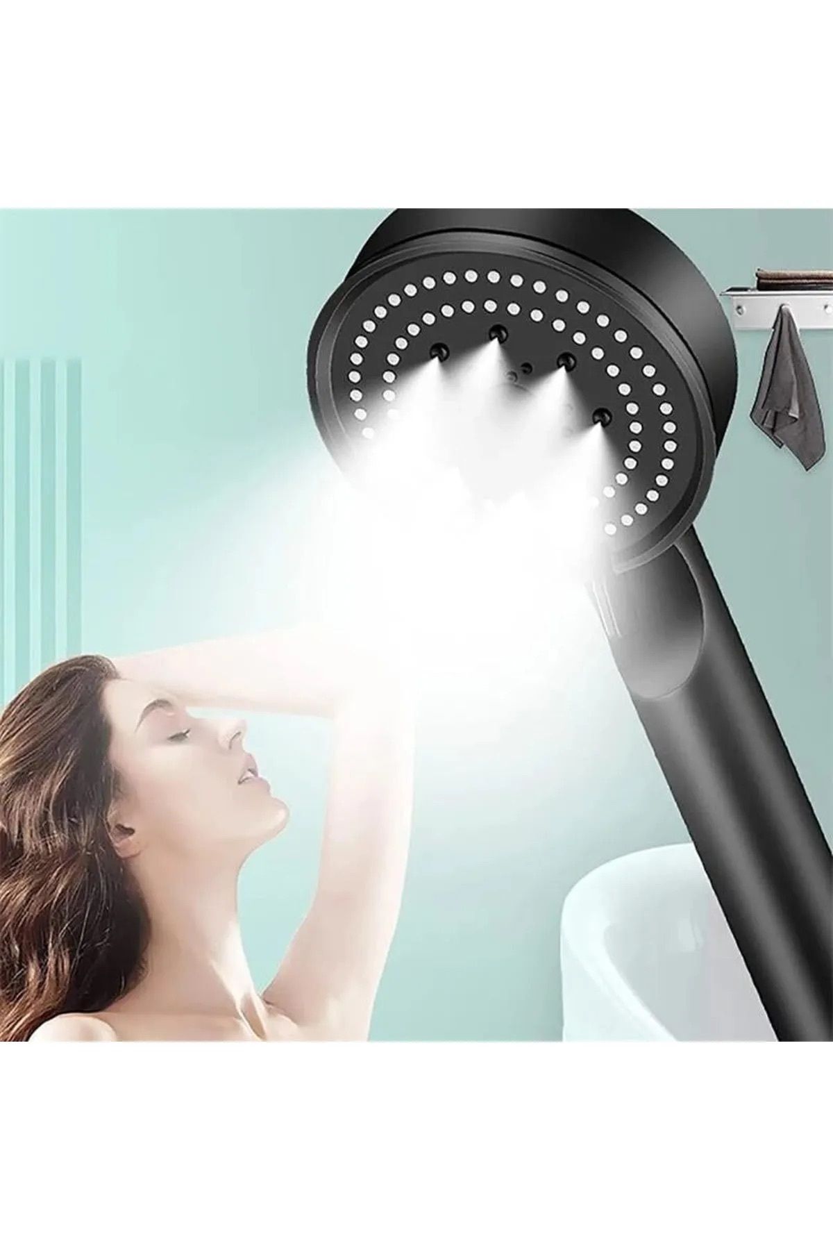 Siyah Spa Duş Başlığı & Garantili Siyah Duş Hortumu Duş Başlığı Seti Duş Fiskiyesi