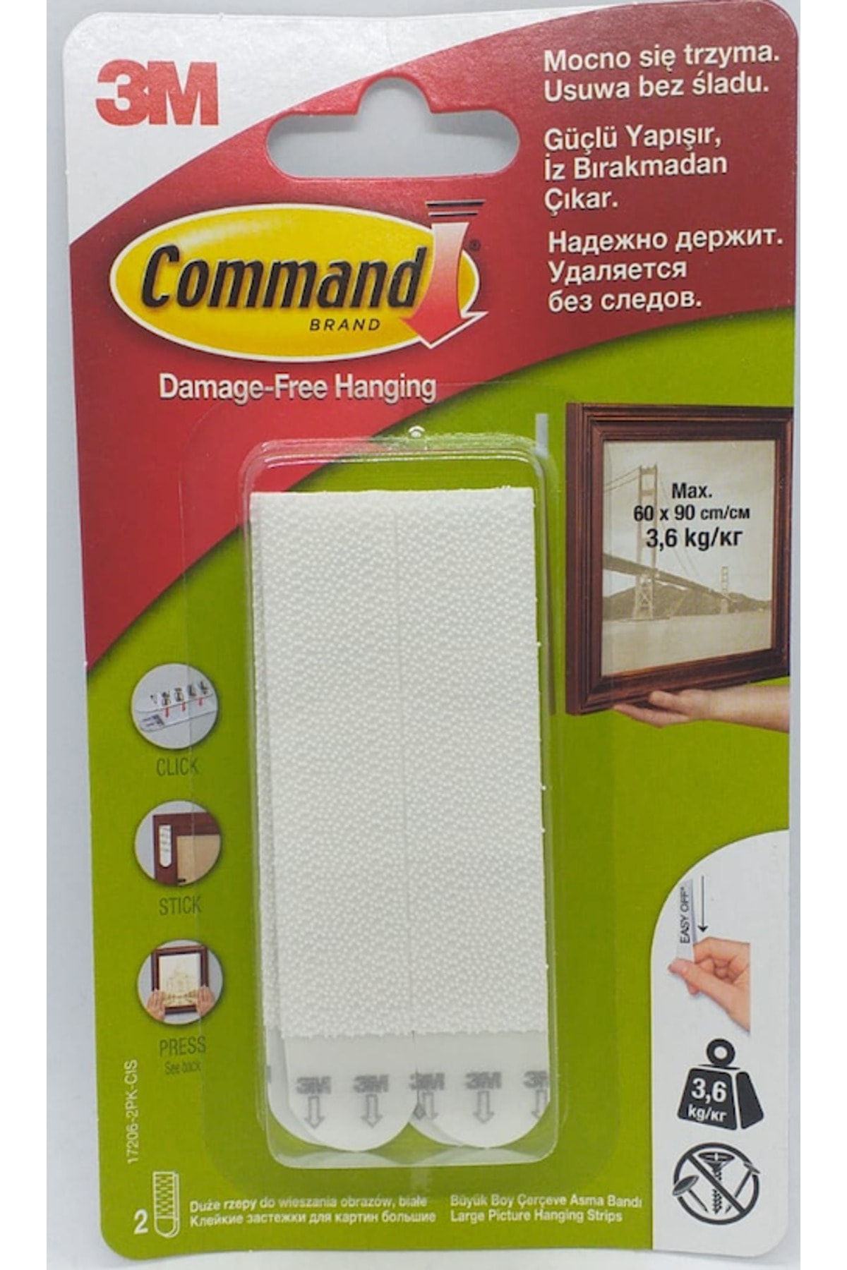 17206 Command Büyük Boy Cırt Cırt Bant 2li Pk.