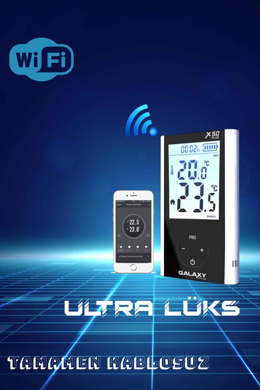 X50 Plus Kablosuz Wifi'li Smart Oda Termostatı