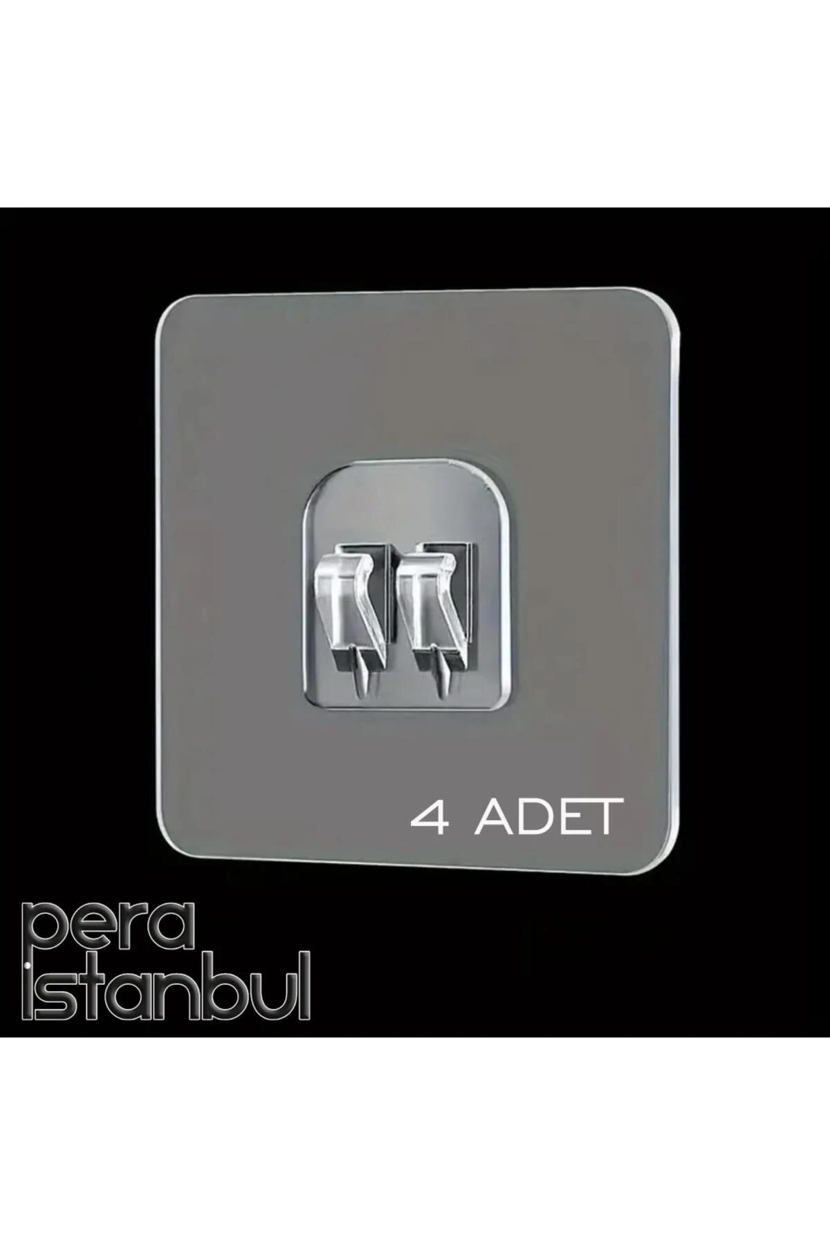 4 Adet Süper Güçlü Şeffaf Çerçeve Askısı Lekesiz Duvar Yapışkanı Mutfak Banyo Raf Tutucu Aksesuarı