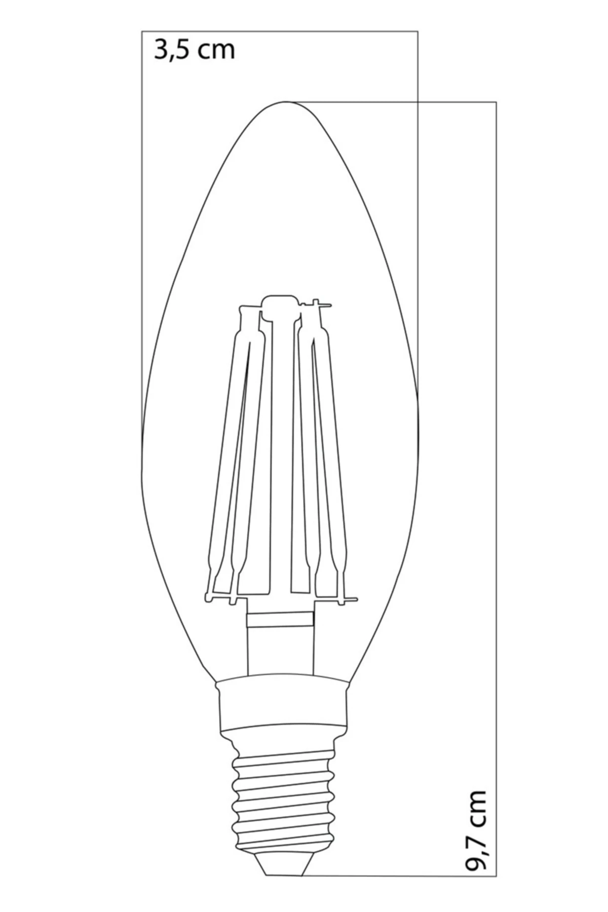 Led Filament Rustik Led Ampul Kıvrık Uç 8w E14 3000k (GÜN İŞIĞI)