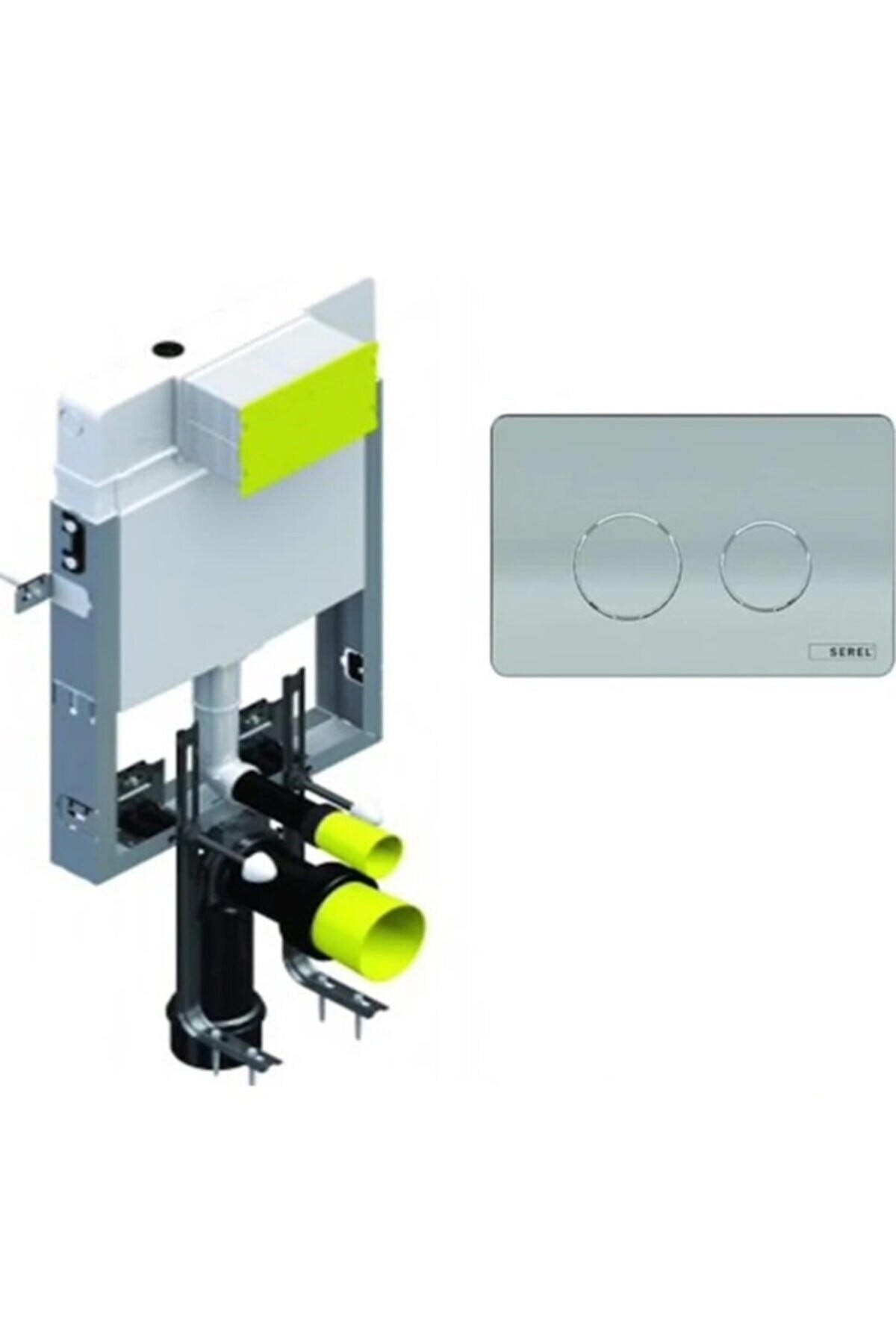 Serel Gömme Rezervuar Smooth T020111 - P57-0180 Mat Krom Panel