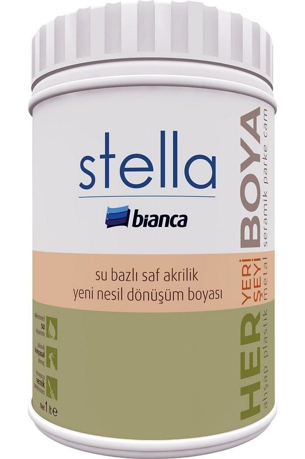 STELLA Beyaz Su Bazlı Saf Akrilik Boya 1lt