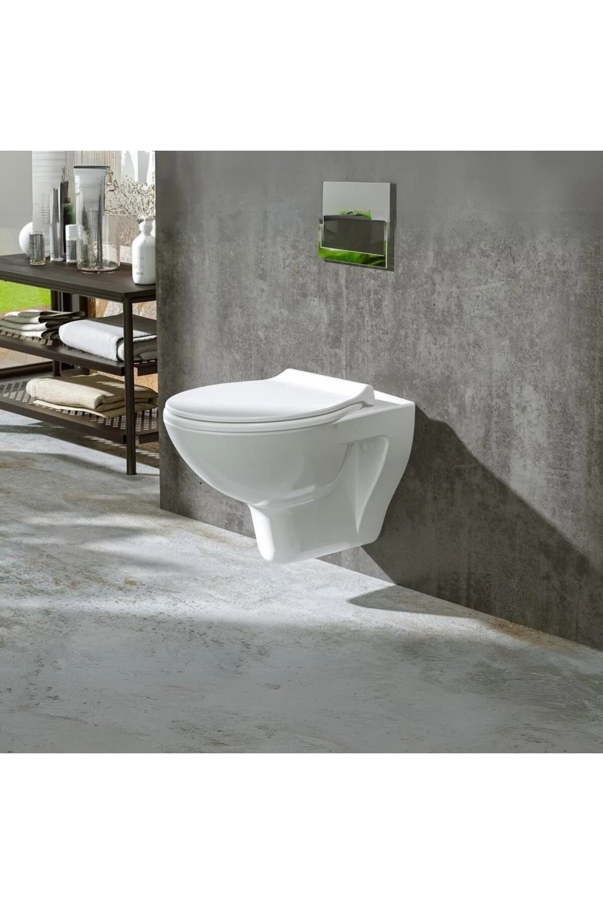 Pera Beyaz Kanalsız Kanalsız Asma Klozet PR3510, Nkp İpek Yavaş Kapak