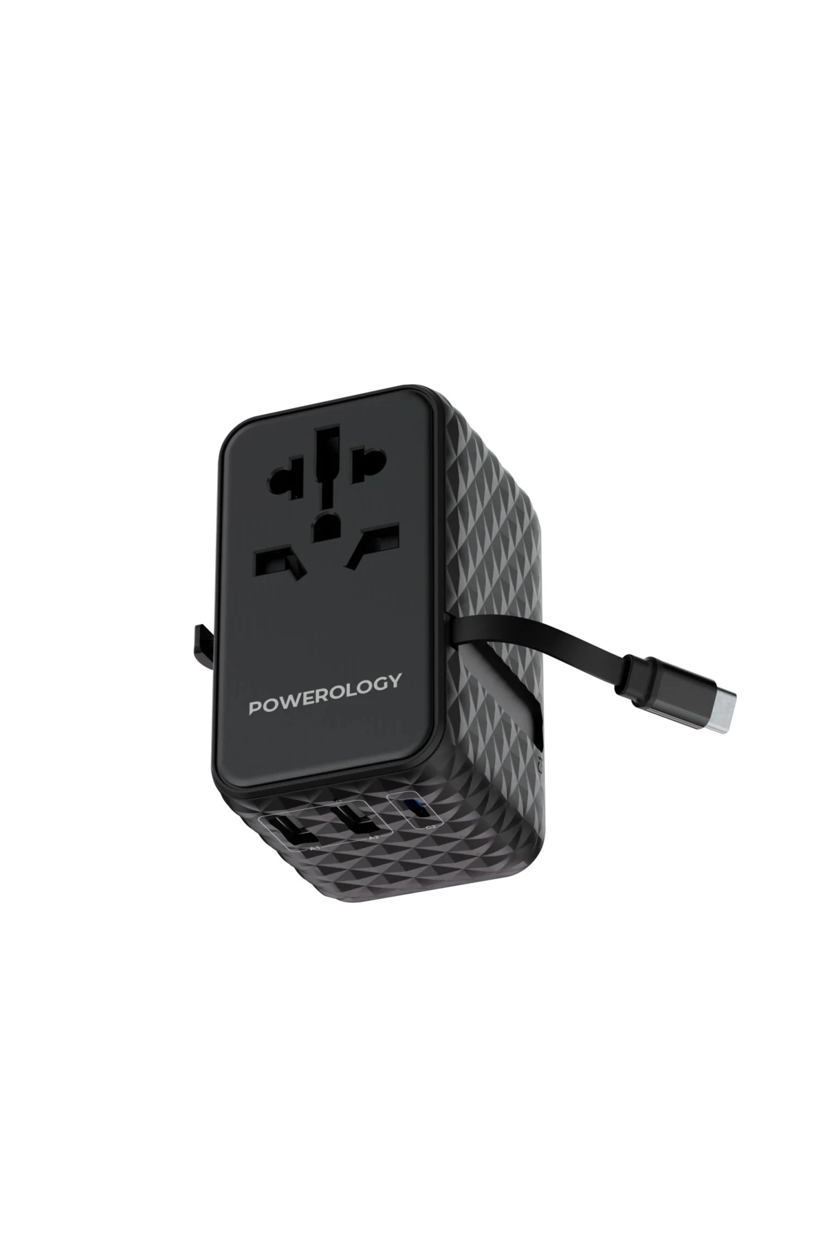 GaN Evrensel Seyahat Şarj Aleti Geri Çekilebilir Type-C Kablolu 2500W