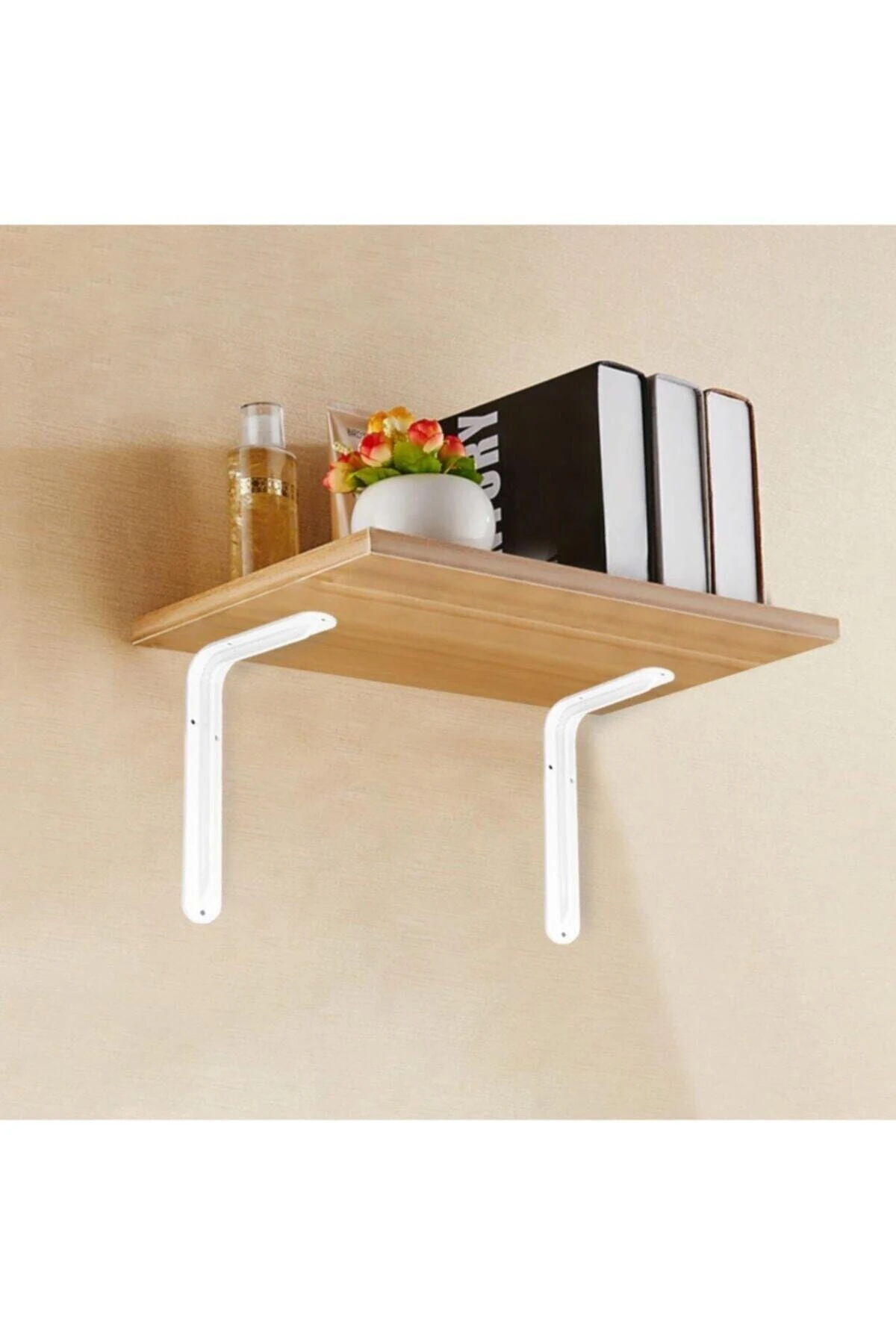 Raf Altı Ayak Raf Tutucu L Demir 13,5 X 20 Cm Beyaz Montaj Aparatı (2 Adet)