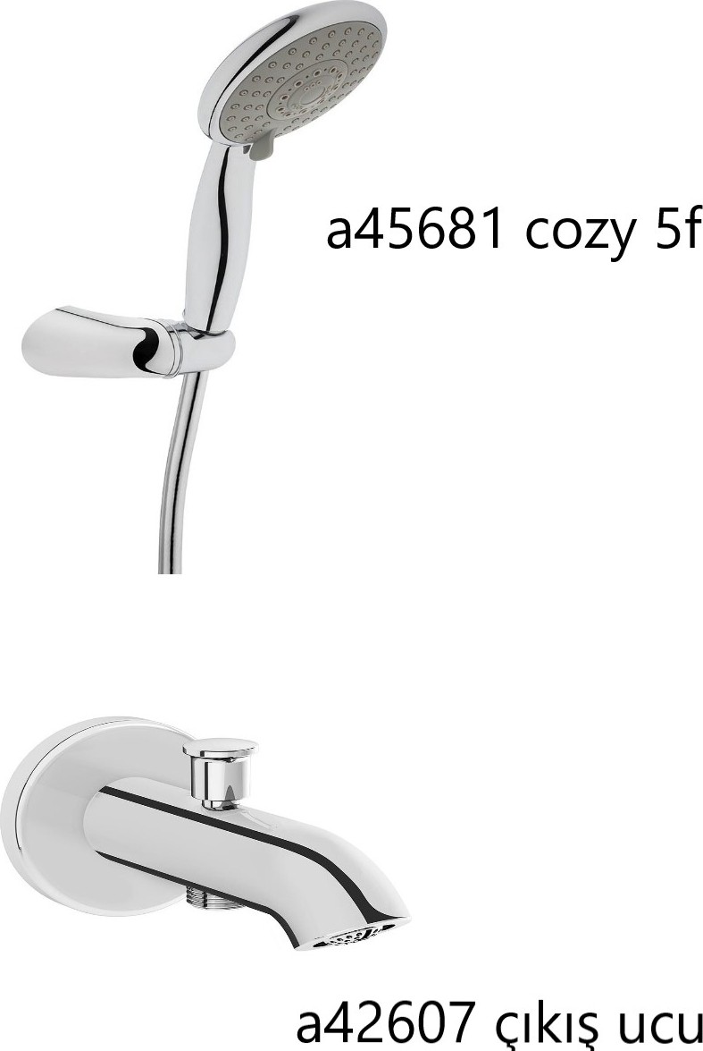 Fold S Ankastre Banyo Bataryası Seti 6 Parça A49248-b (Cozy 5f El Duşlu)