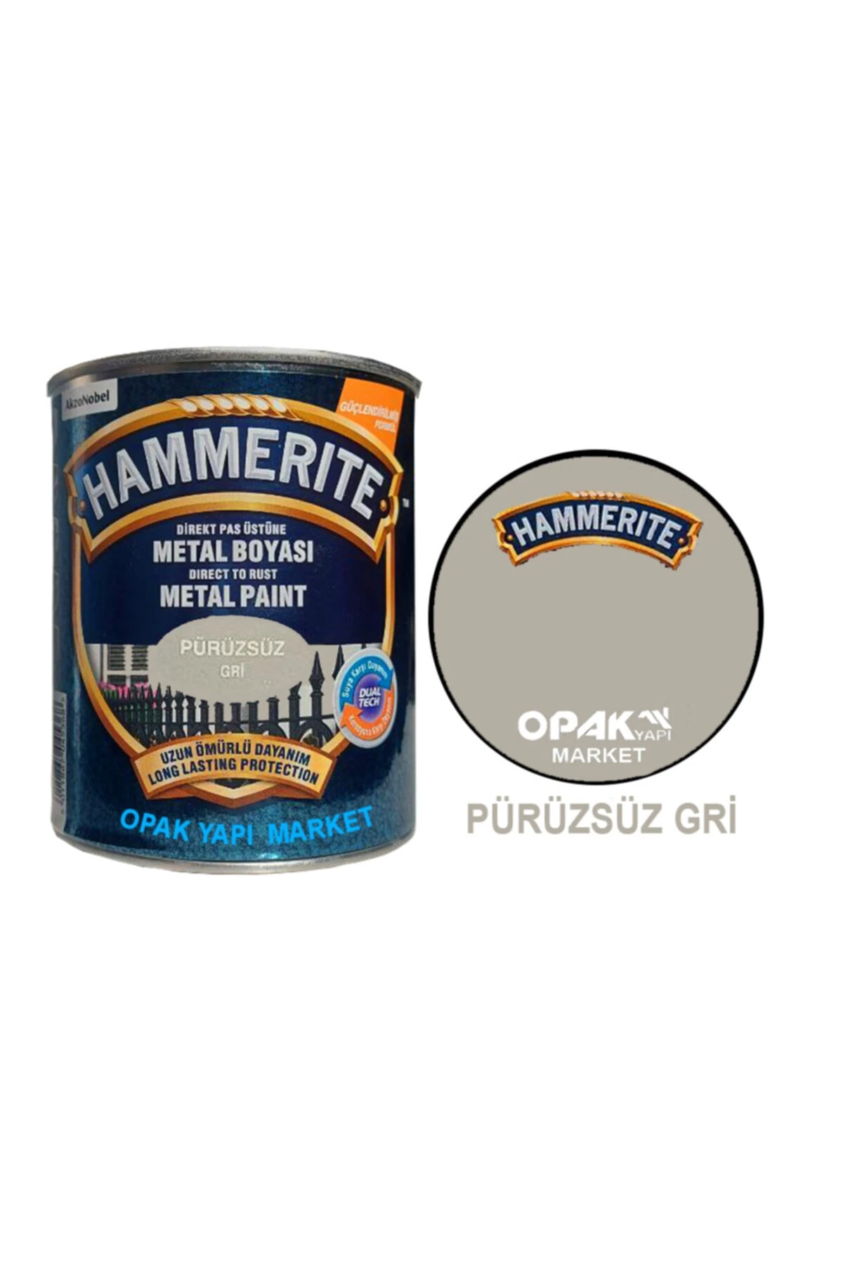 Hammerite Düz Gri 0,75lt (1 Kg)