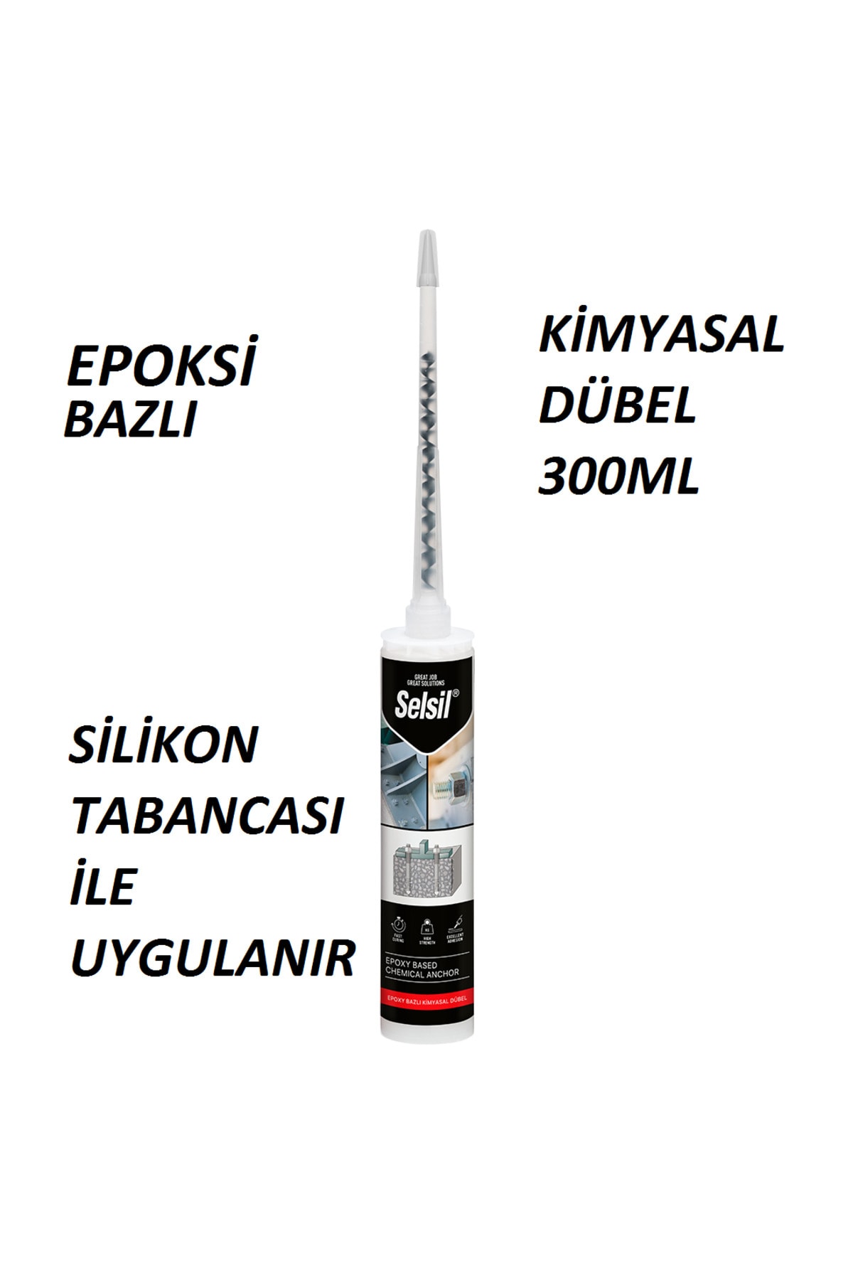 SELSİL Epoksi Kimyasal Dübel 300ML (Silikon tabancası ile uygulanır)