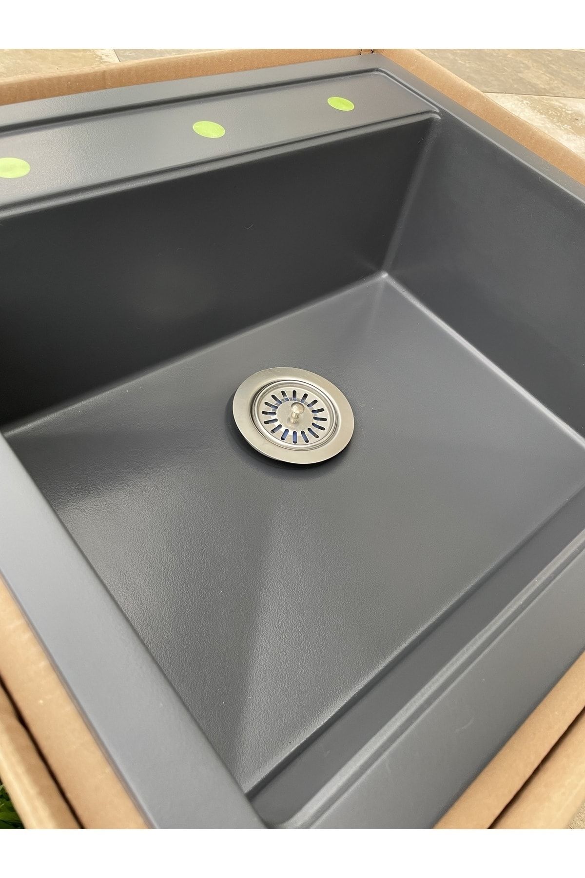 Granit Evye Antrasit Tek Gözlü Mutfak Evyesi 50x55 Cm