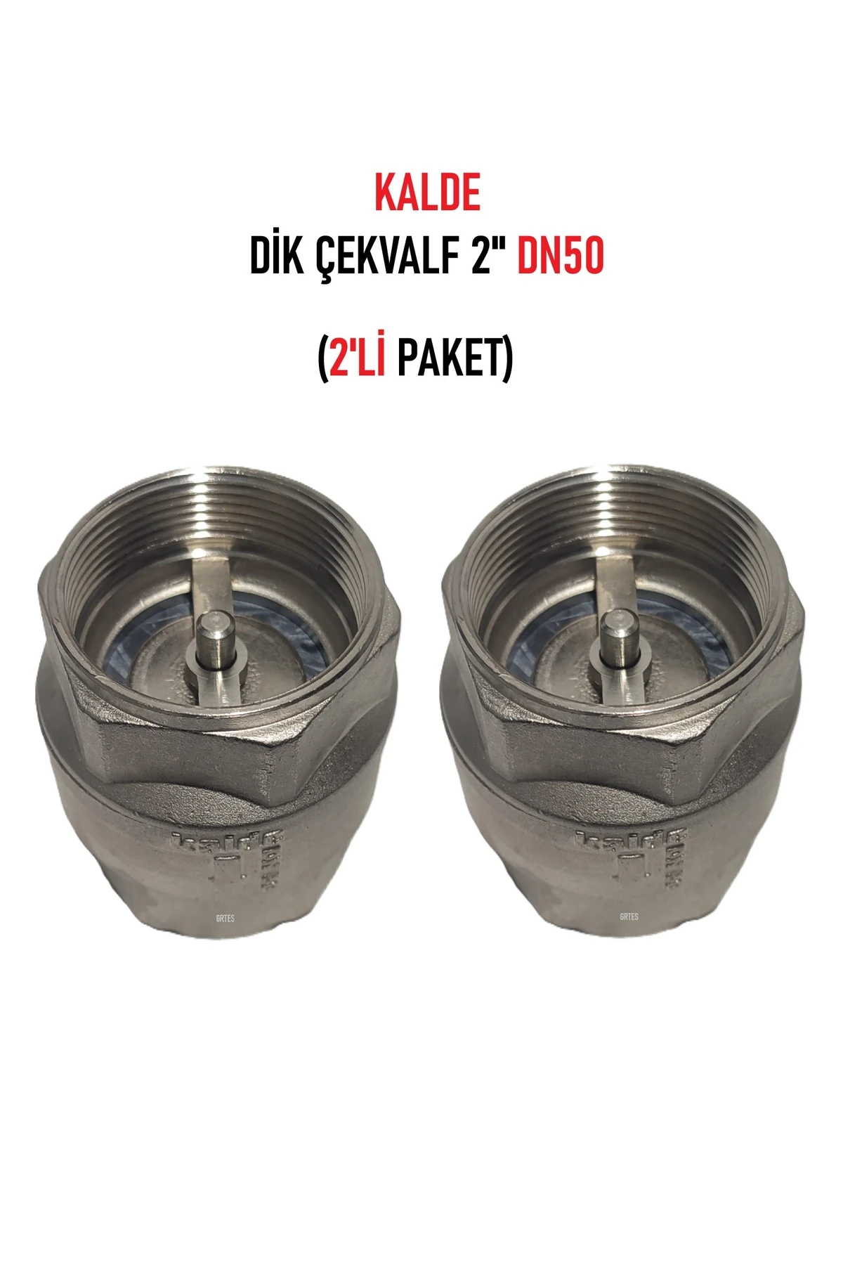 (2'li Paket) 2" Dn50 Sarı/Krom Dik Çekvalf - Vertical Check Valve
